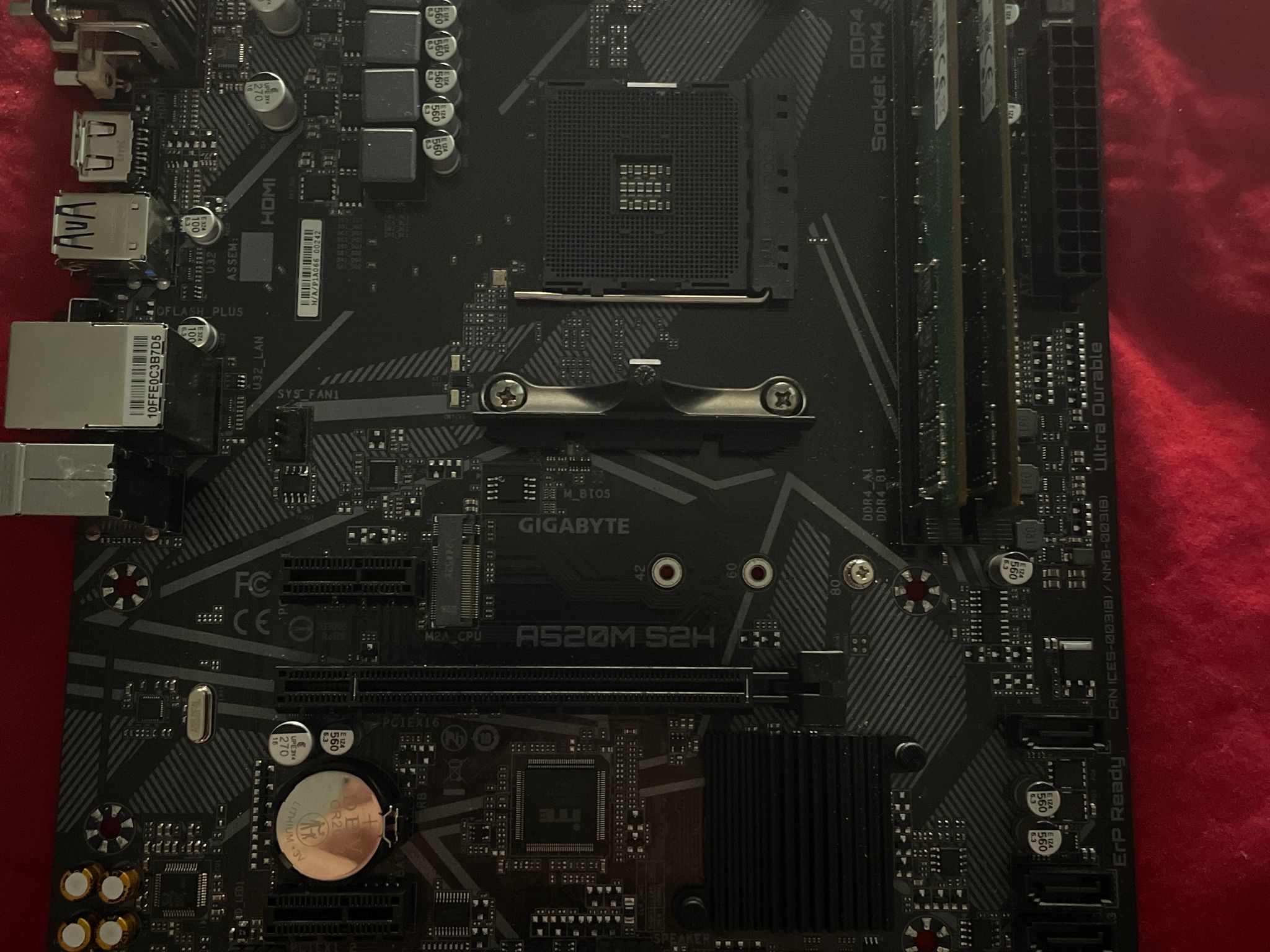 16 gigs Ddr4 ram and gigabyte a520