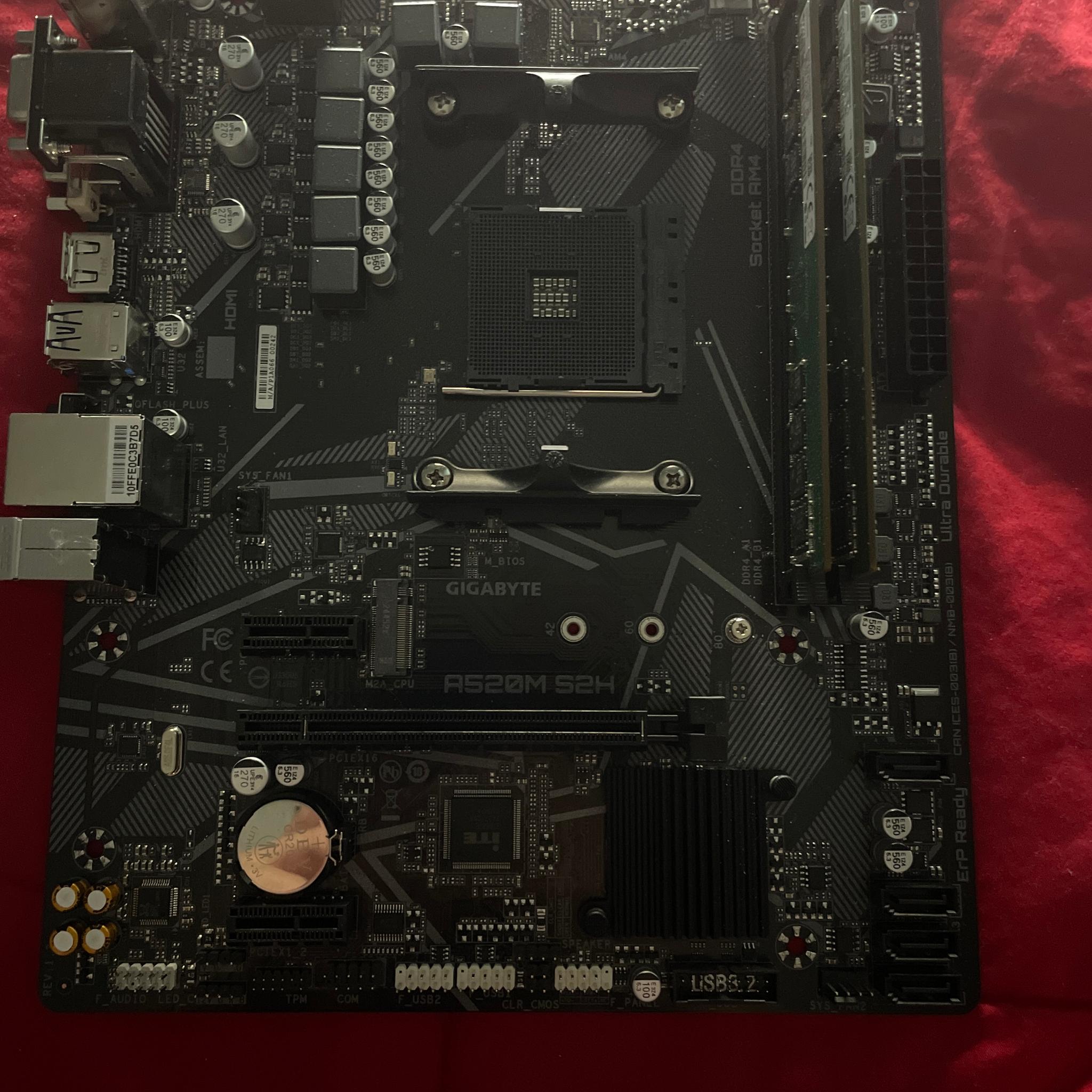 16 gigs Ddr4 ram and gigabyte a520