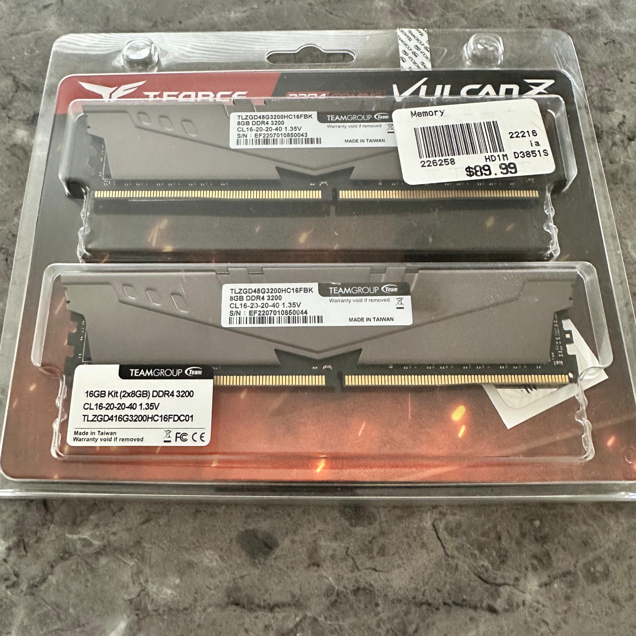TeamGroup T-Force Vulcan Z 16GB (2x8GB) DDR4-3200 CL16 Kit
