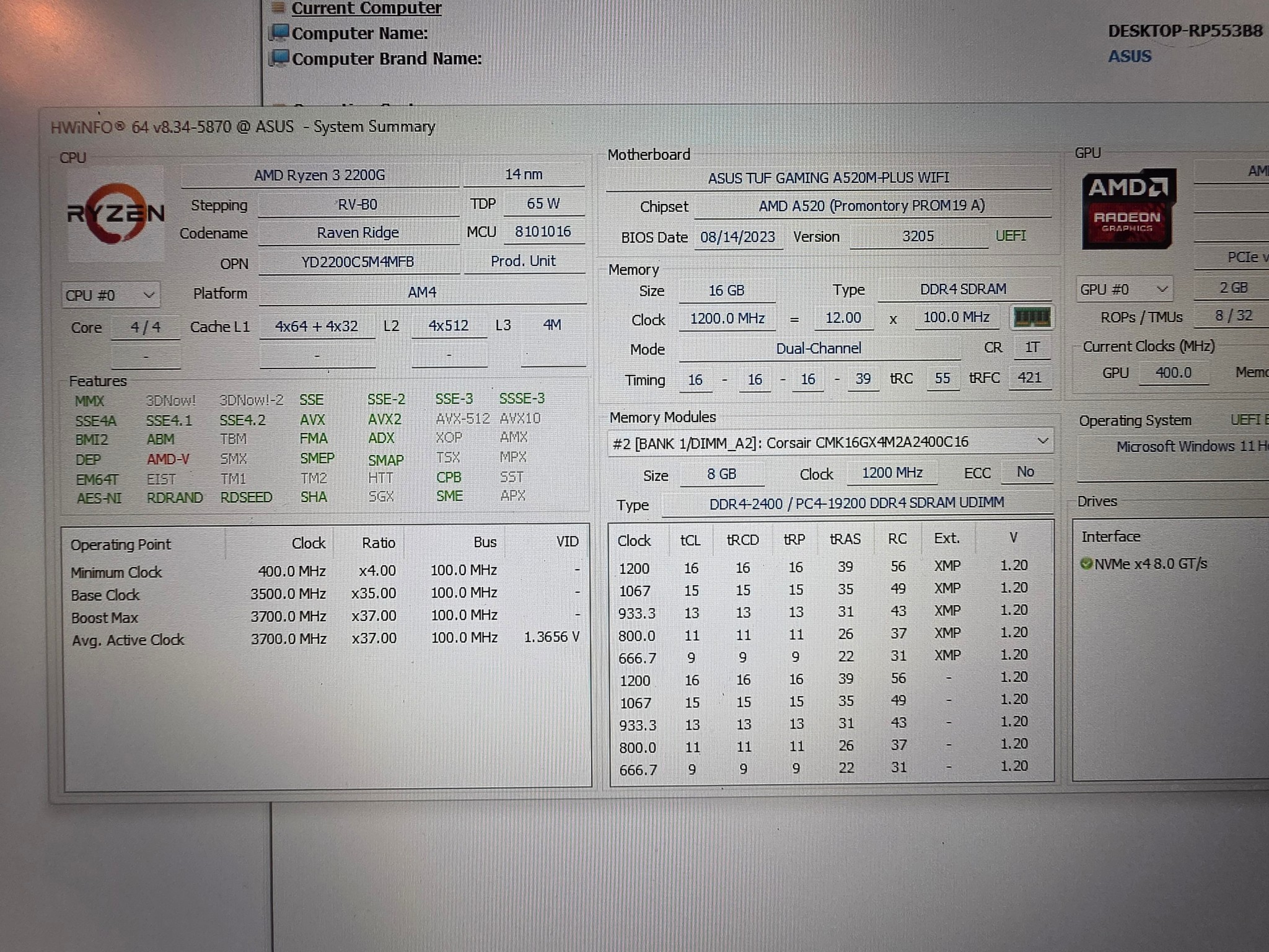 *READ* Ryzen 2200g + 16gb ddr4 Barebones PC Build #68