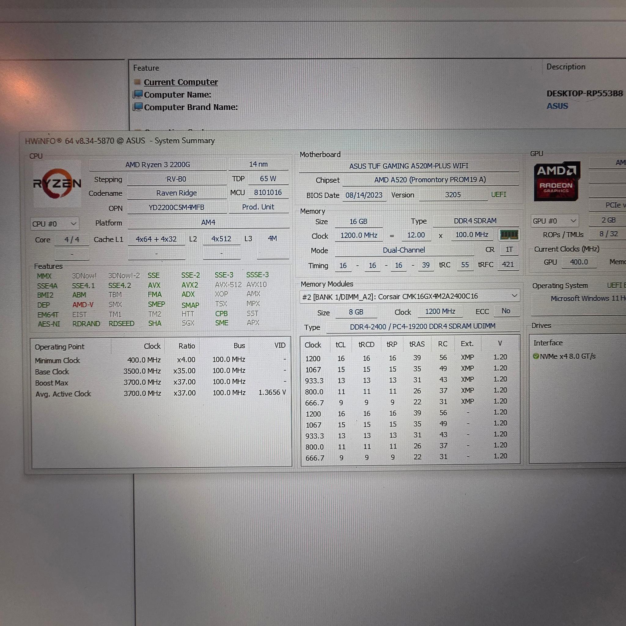 *READ* Ryzen 2200g + 16gb ddr4 Barebones PC Build #68