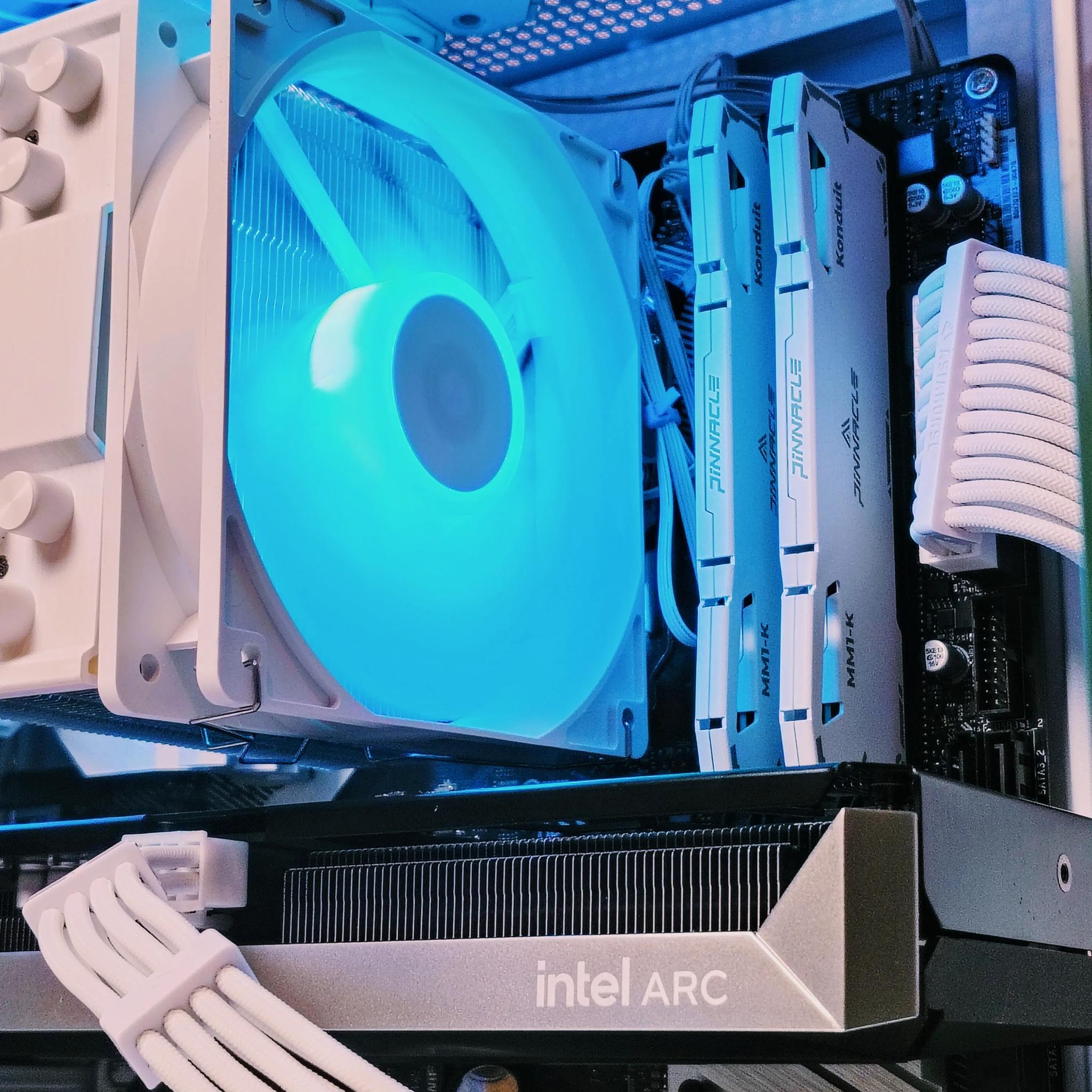 💸$250 off💸Ryzen 7 5800X, ARC B580, 32GB RAM, 1TB SSD Gaming PC 1440p - GLACIAL