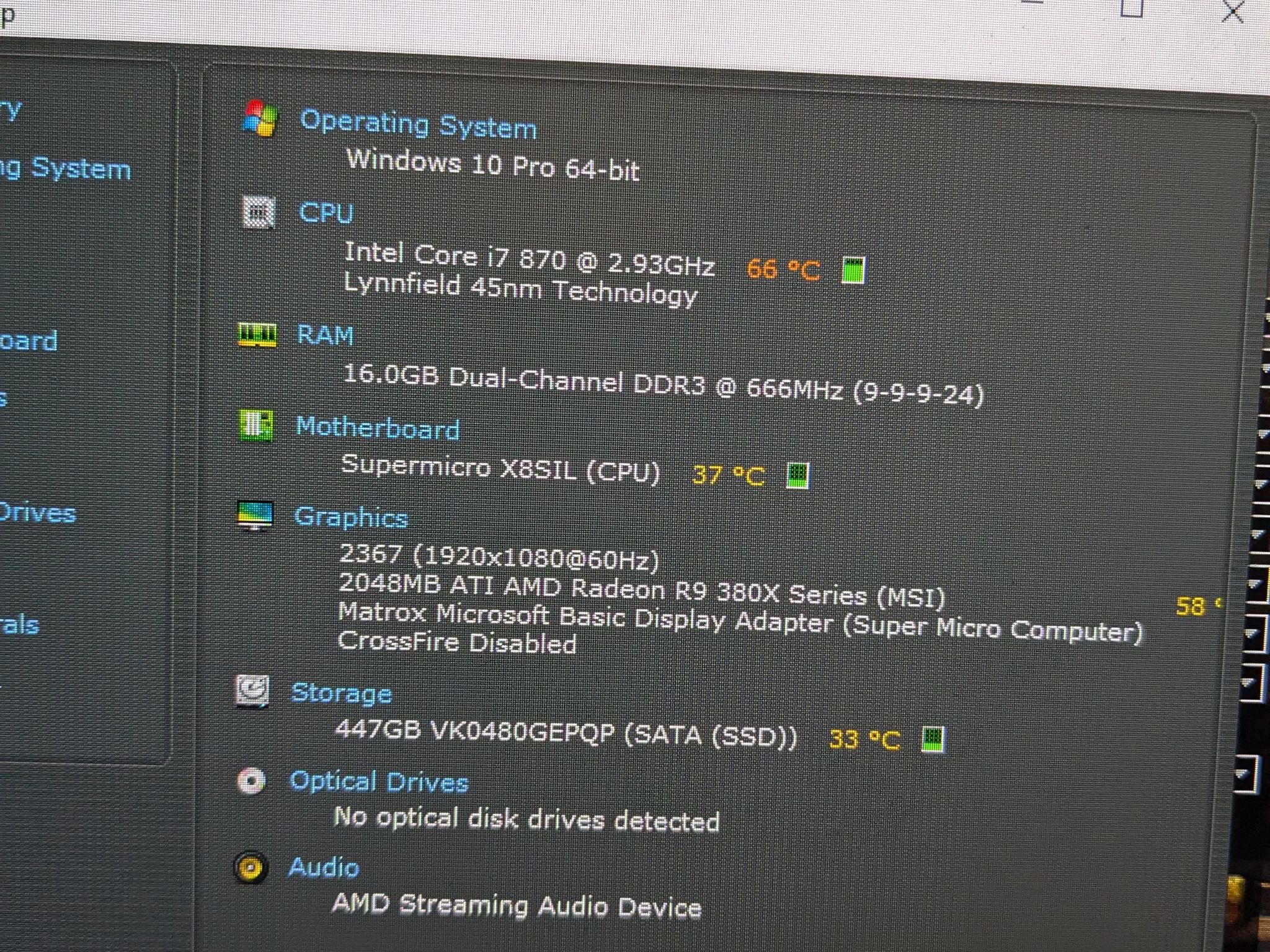 FREE SHIP || Budget Build || i7-870, 16GB RAM, R9 380 2GB, 480GB SSD, Win10, WiFi