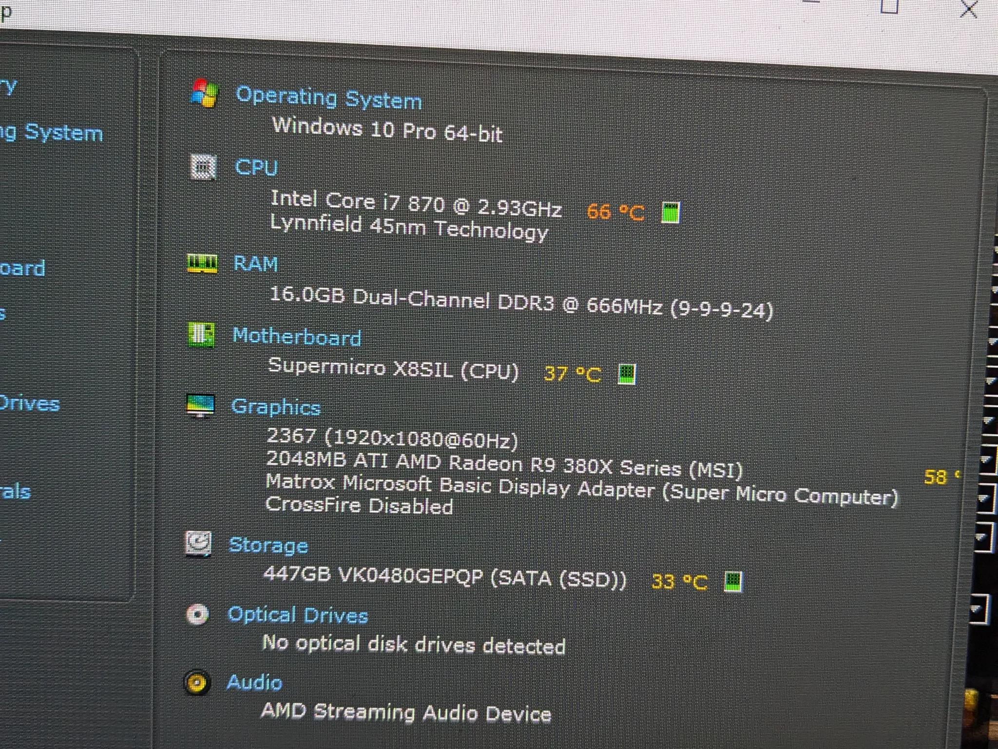 FREE SHIP || Budget Build || i7-870, 16GB RAM, R9 380 2GB, 480GB SSD, Win10, WiFi