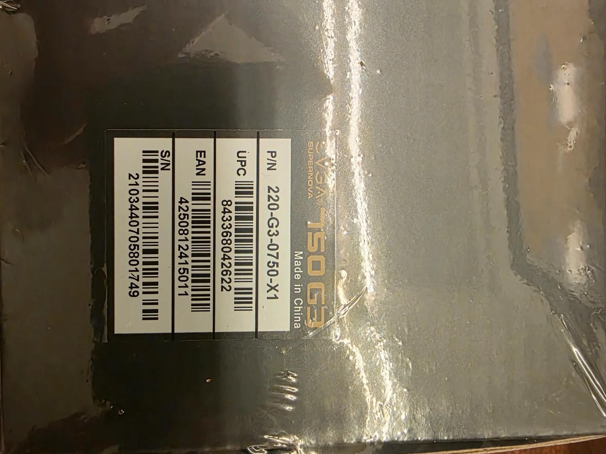 New EVGA Supernova 750 G3 Fully Modular 750 watt 80 plus gold power supply