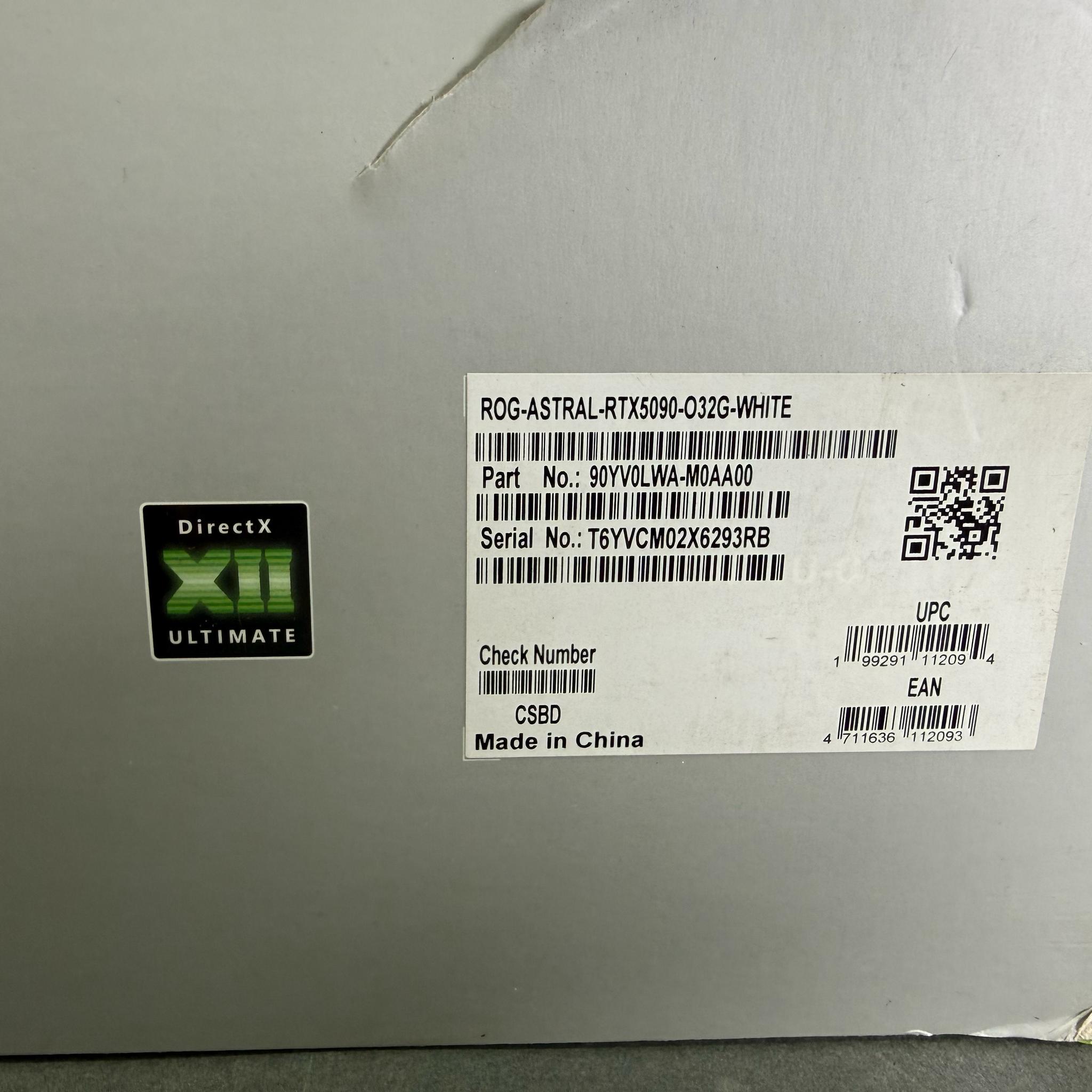 ASUS ROG Astral GeForce RTX 5090 32GB GDDR7 OC Edition White