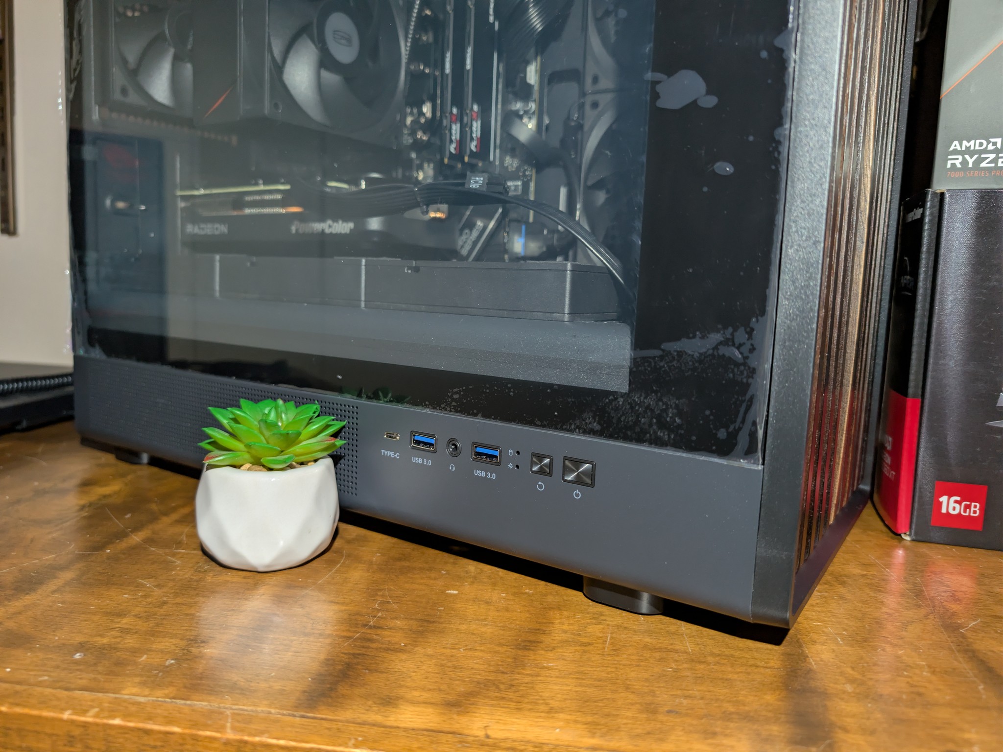 Next-Gen Wood Inspired Gaming PC | Ryzen 5 7600X | 32GB DDR5 6000 | RX 9060 XT 16GB | 1440p Ultra