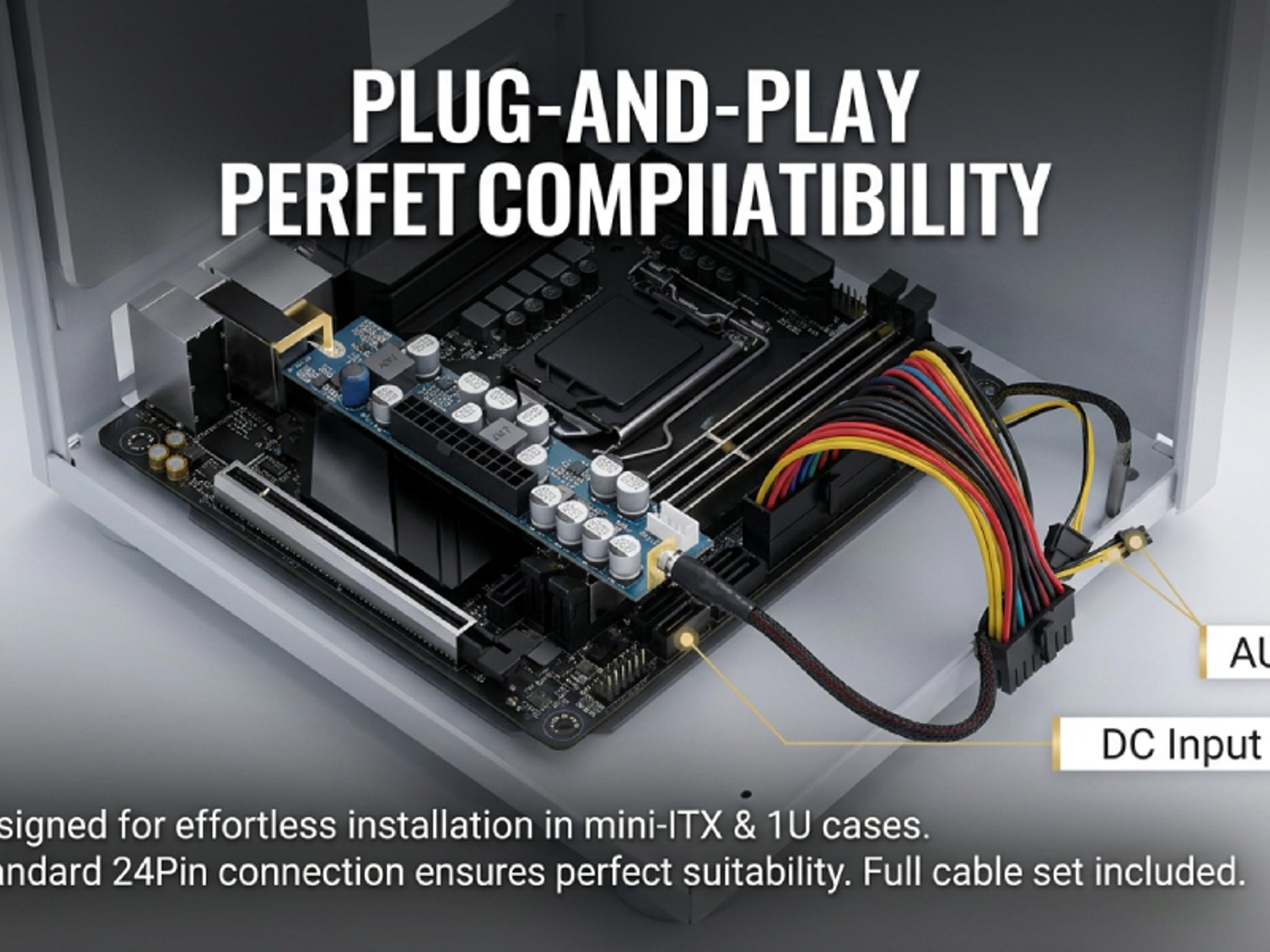 Power Supply Module 24 Pin DC 12V 300W PC PSU Computer Power Supply Module Connect AUX SATA Cable