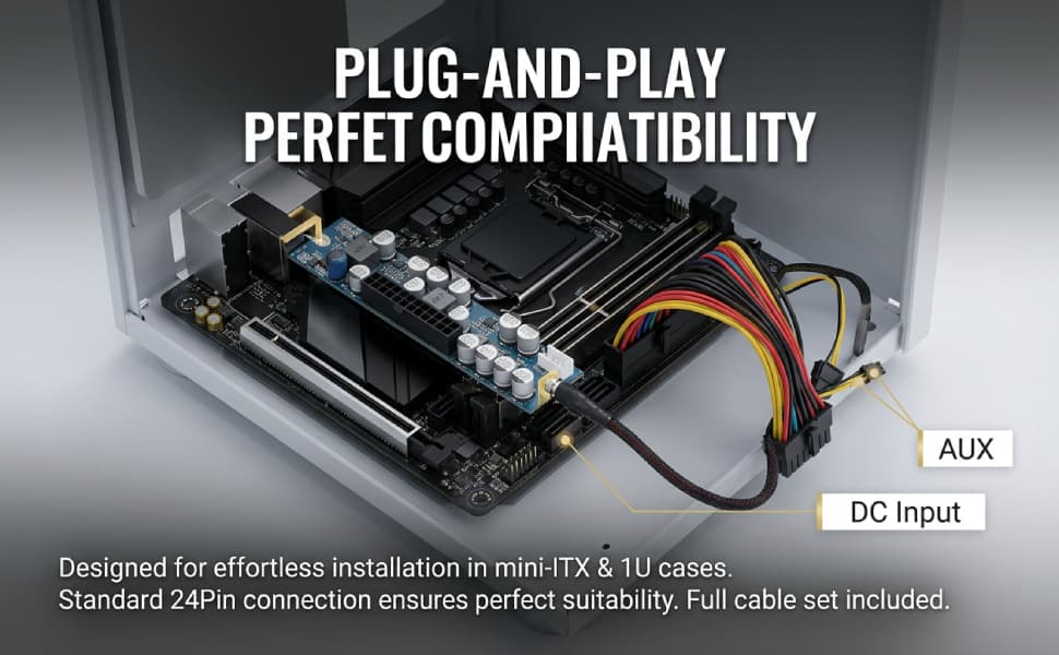 Power Supply Module 24 Pin DC 12V 300W PC PSU Computer Power Supply Module Connect AUX SATA Cable