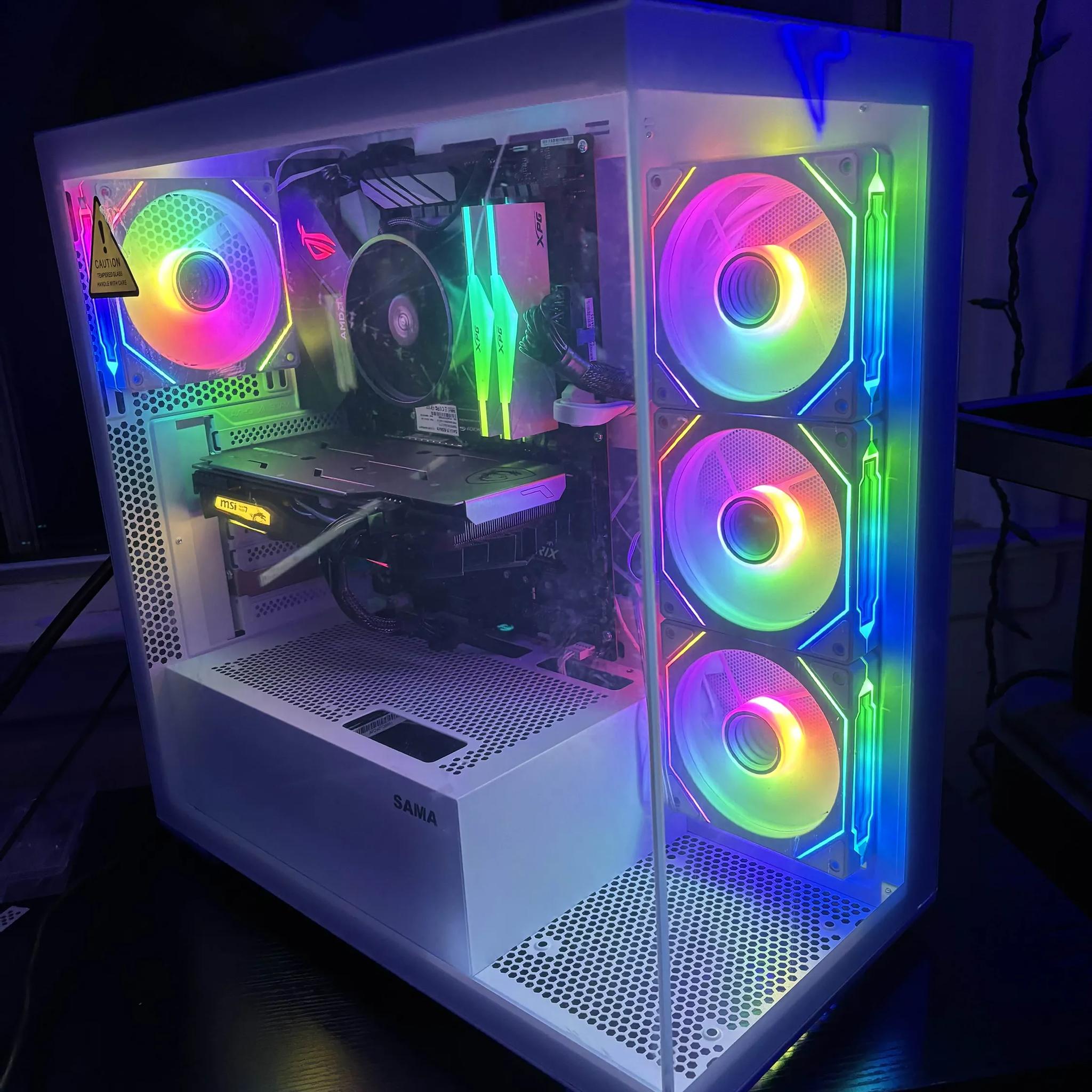 GAMING PC RYZEN 5 16GB NVIDIA GTX 1660 Super RGB Lighting RGB Fans Computer