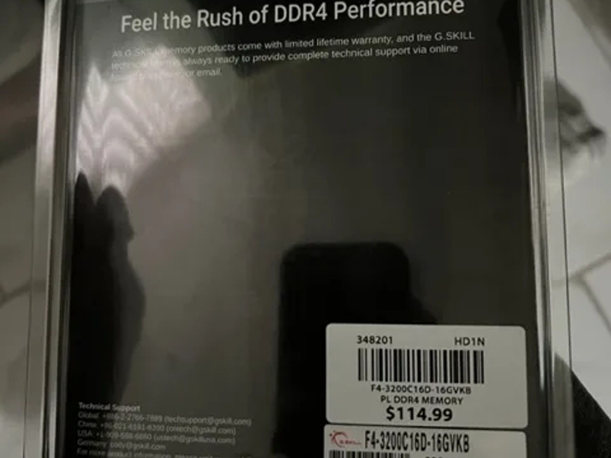 G.Skill Ripjaws V 16GB (2 x 8GB) DDR4-3200 PC4-25600 CL16 Dual Channel Desktop Memory Kit 3200C16D