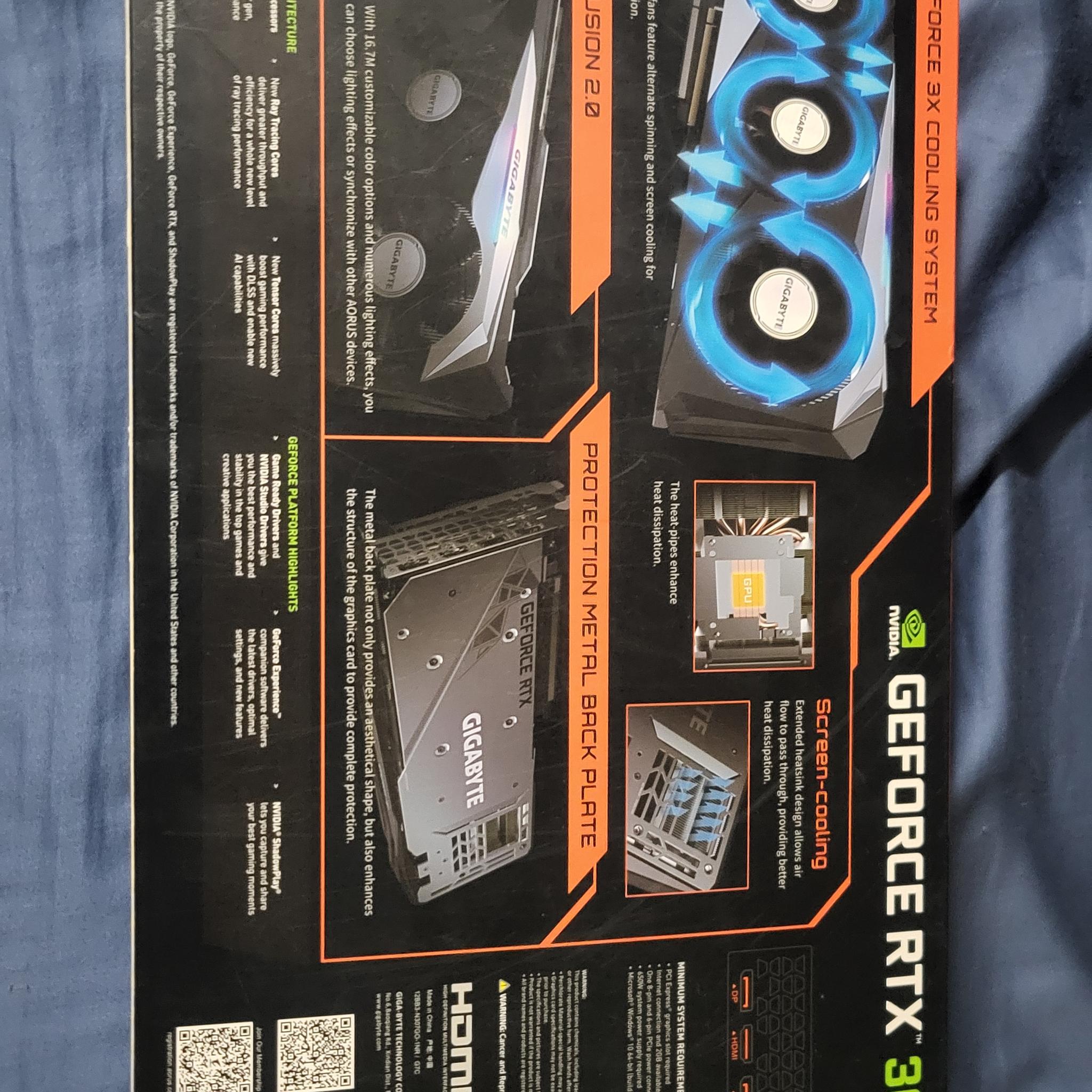 RTX GIGBAYTE 3070 OC With Box