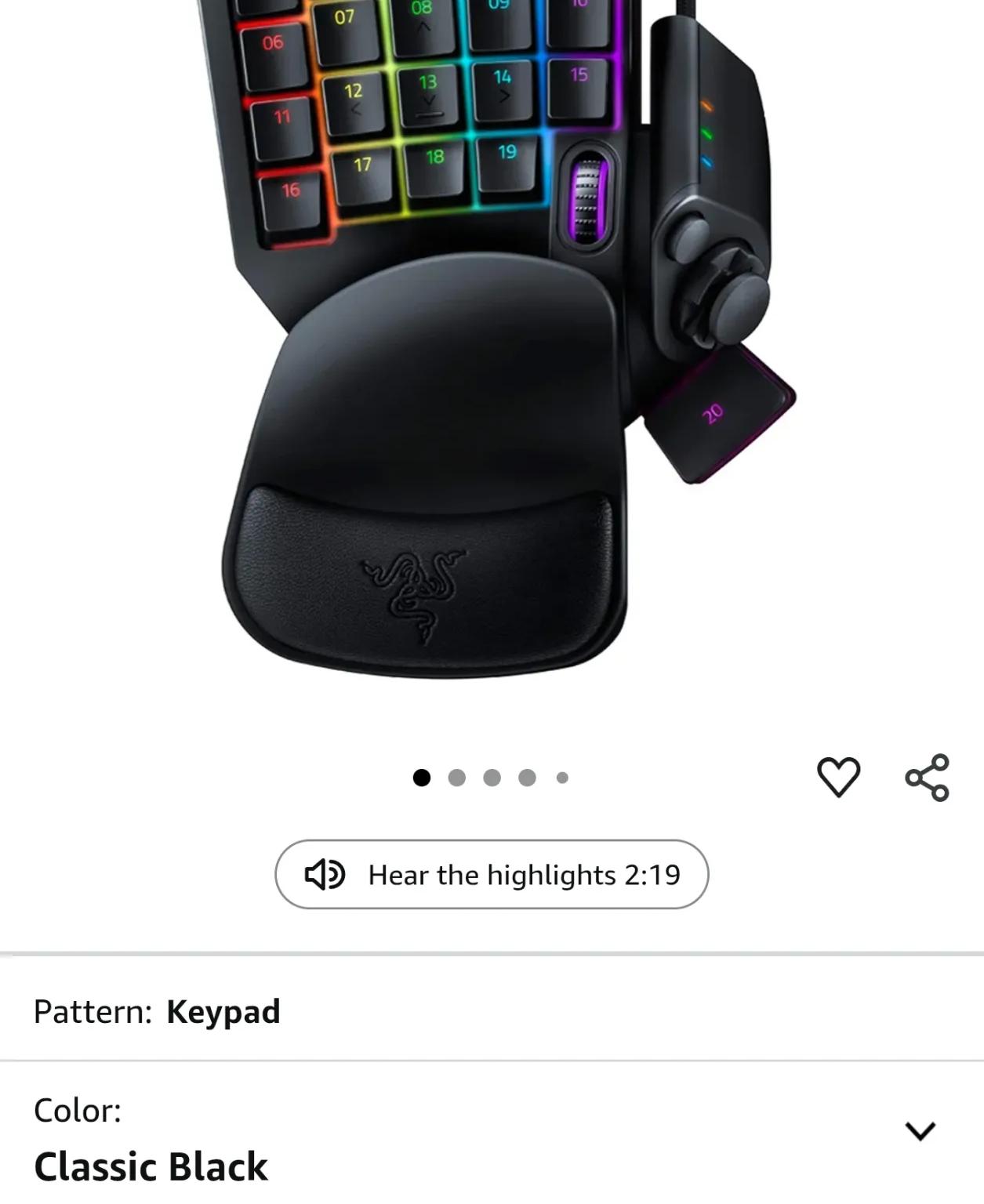 Razer Tartarus V2 Gaming Keypad - Black