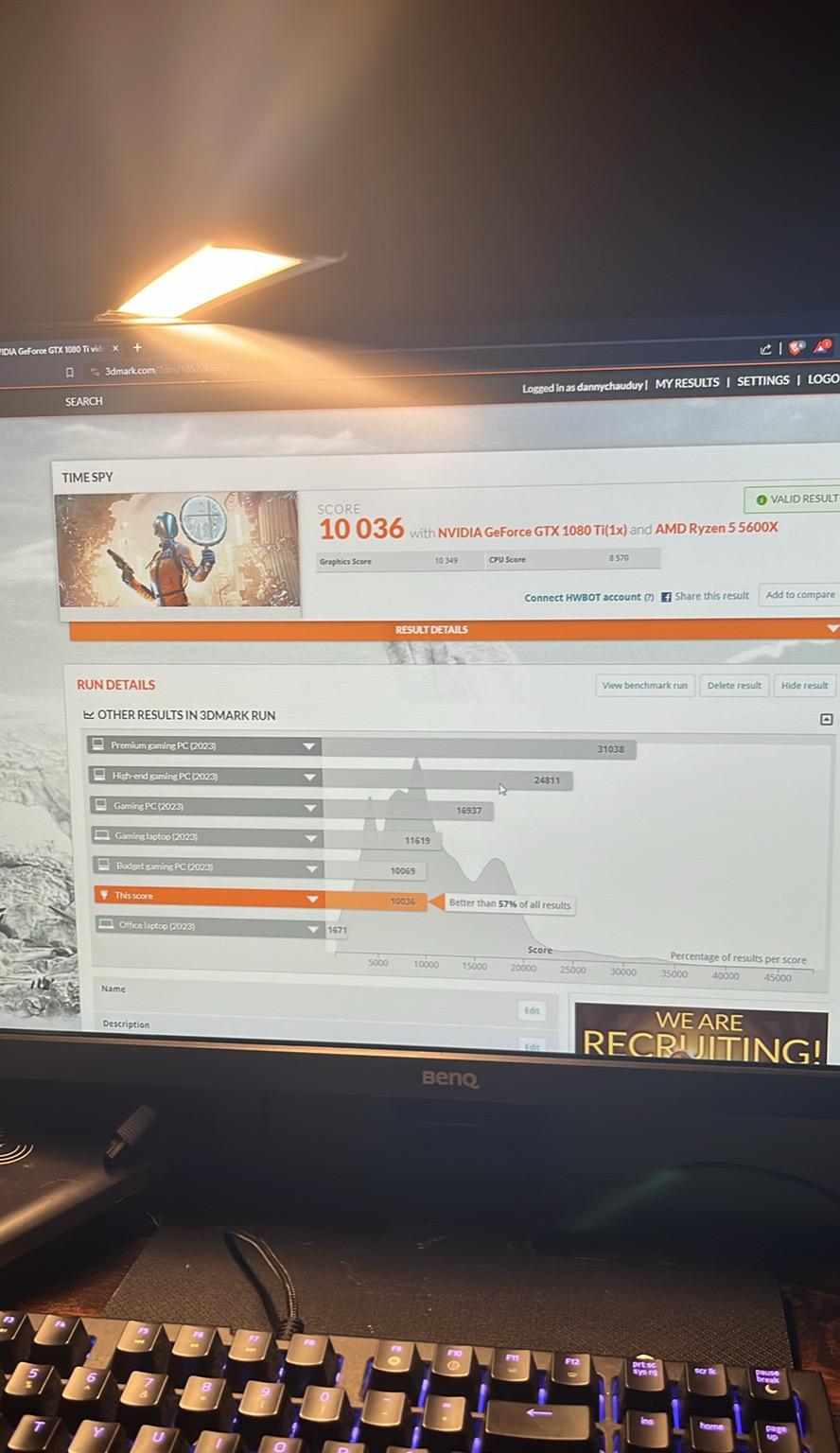 Ryzen 5 5600X, 1080 ti founders edition, 32Gb Ram