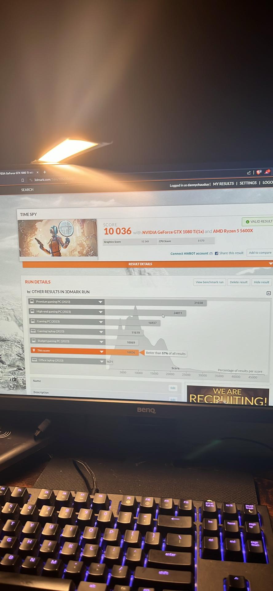 Ryzen 5 5600X, 1080 ti founders edition, 32Gb Ram