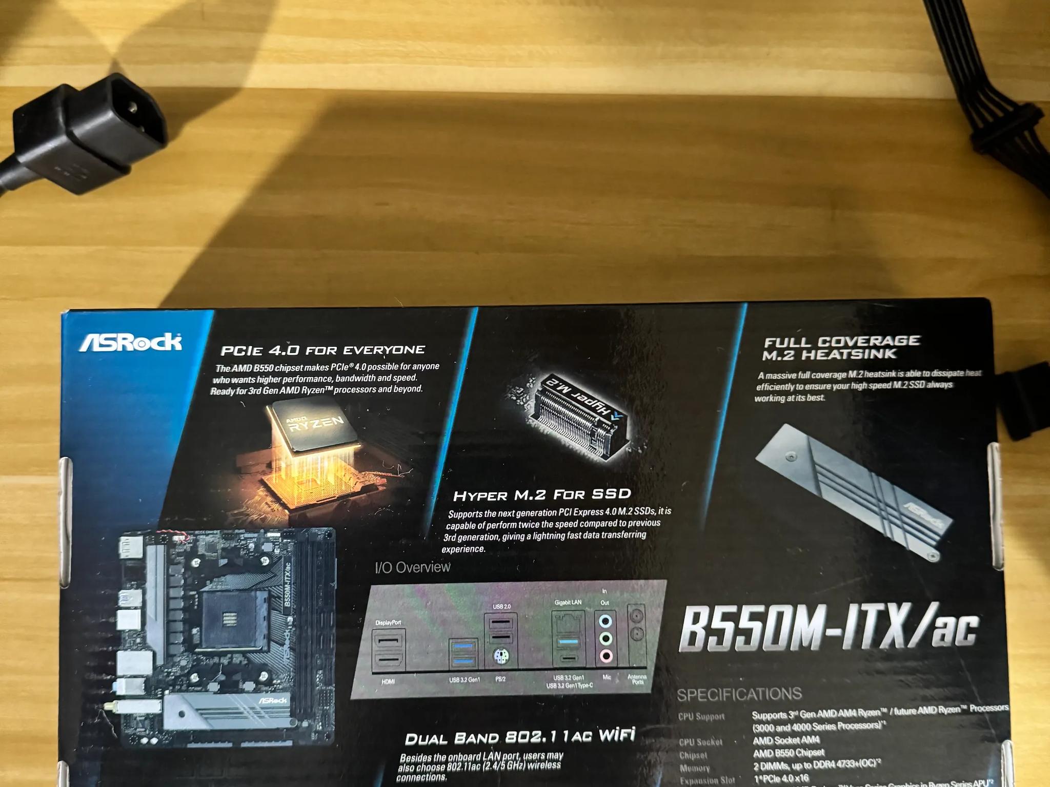 ASROCK B550M-ITX/ac with RYZEN 5 3600 CPU