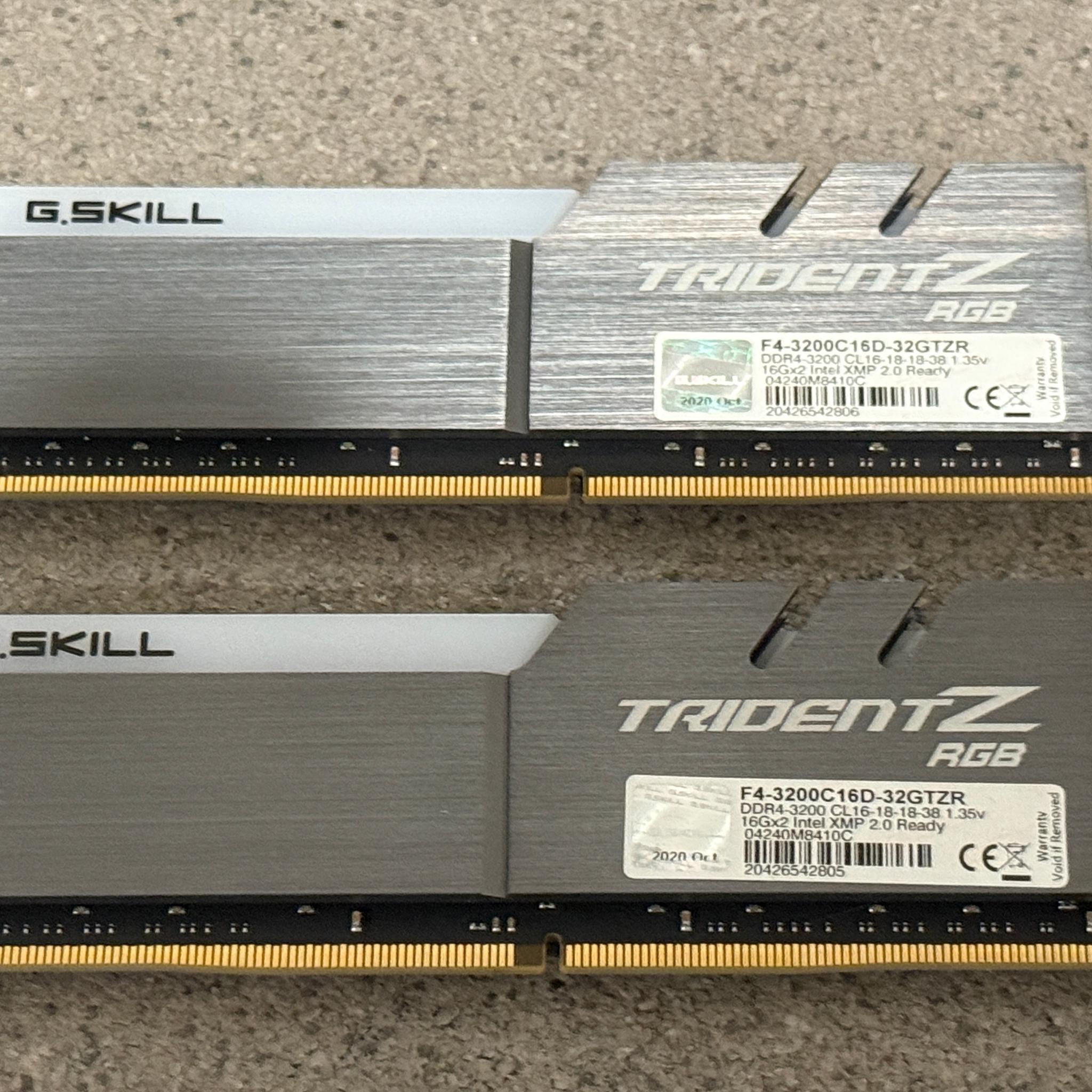 G.Skill Trident Z RGB 32GB (2×16GB) DDR4-3200 CL16-18-18-38