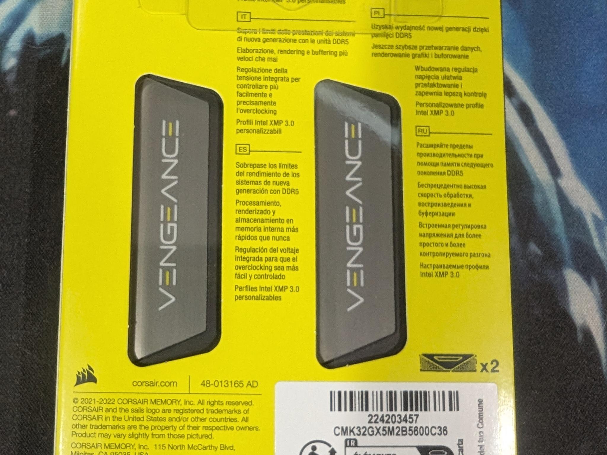 Open Box - Corsair Vengeance DDR5 32GB