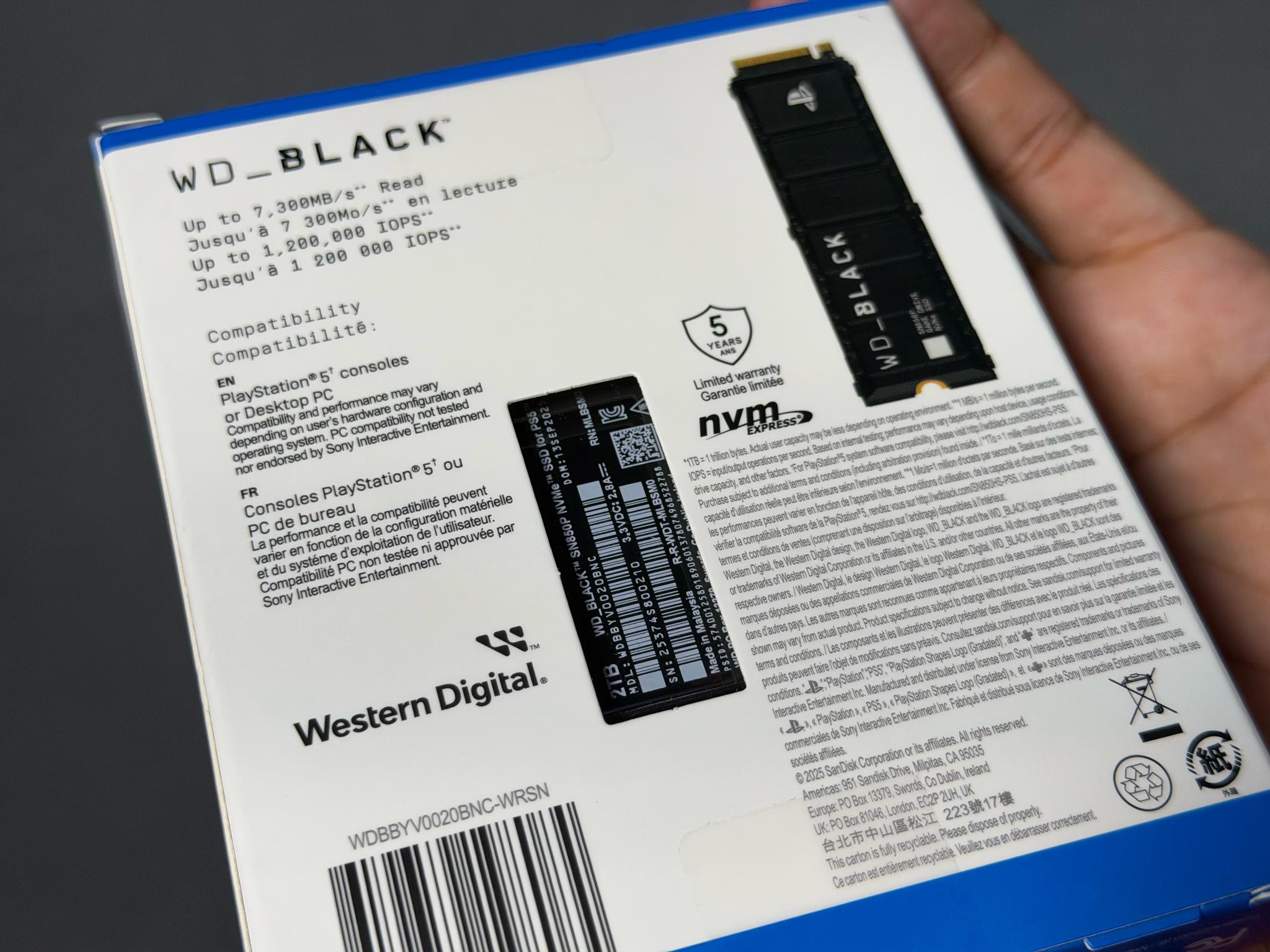 WD Black 2TB SN850P NVMe SSD for PS5 or PC Brand New Sealed