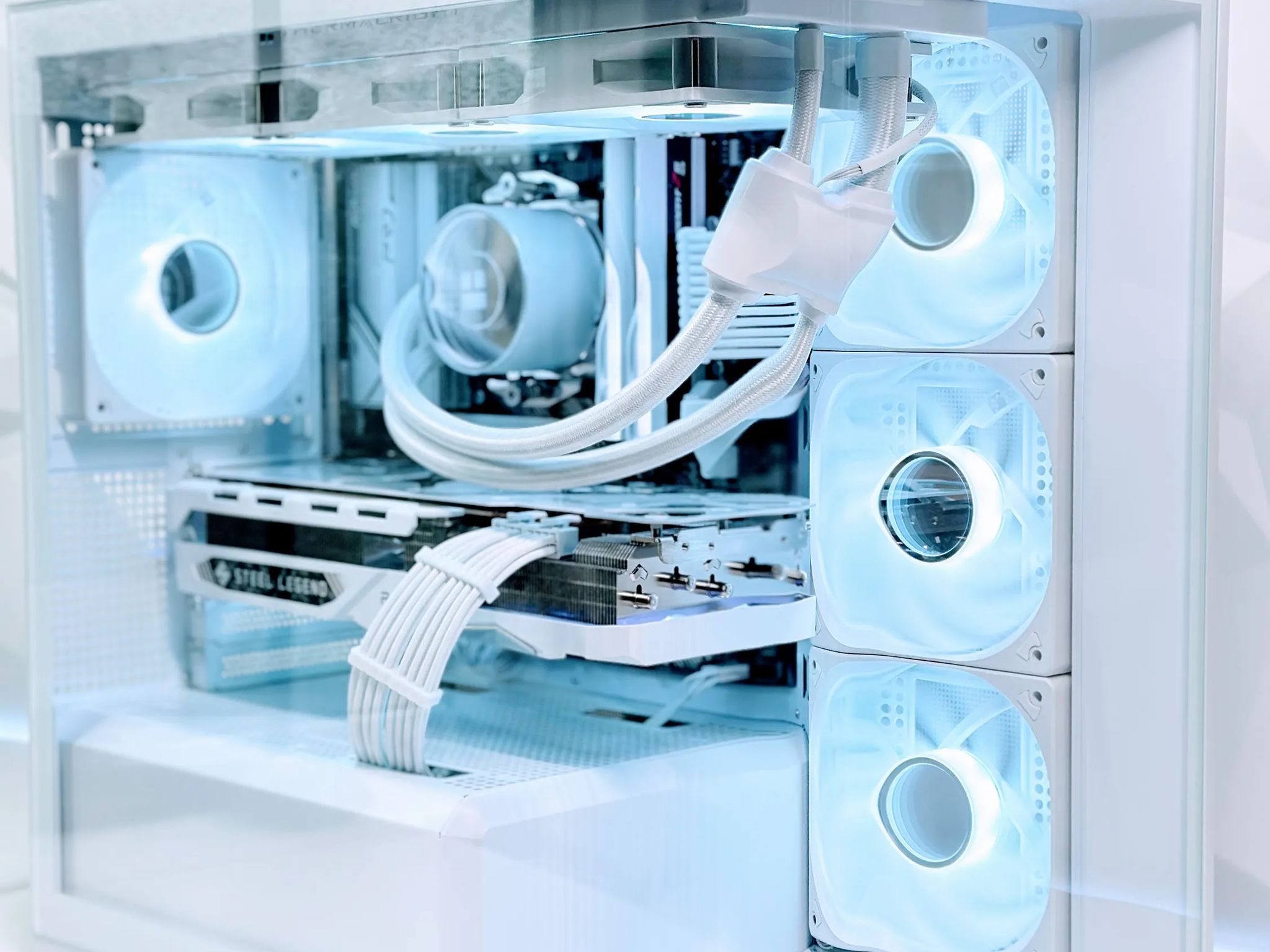 🤍👁️‍🗨️Liquid Cooled Gaming PC◊AMD RX 7800 XT 16GB◊AMD Ryzen 5 7500F◊32GB DDR5◊1TB SSD