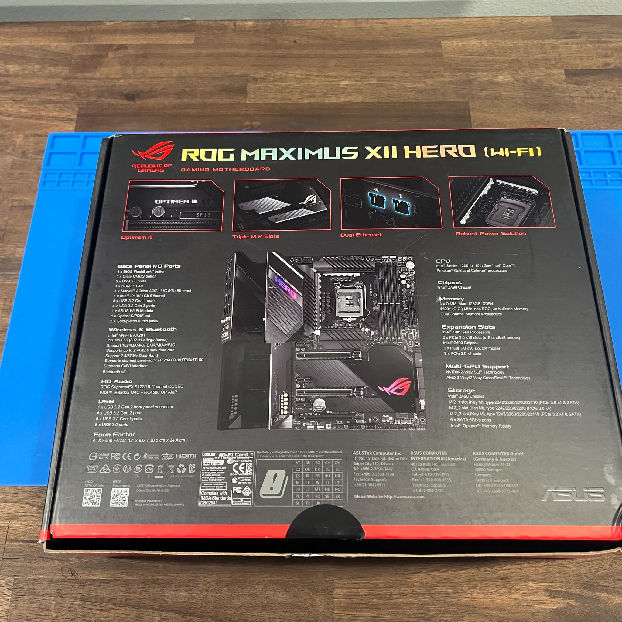 INTEL CORE I9 10900K and ASUS ROG MAXIMUS XII HERO WIFI (z490)