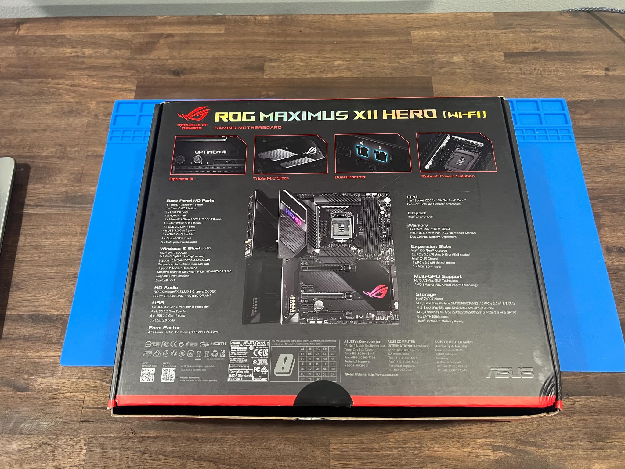 INTEL CORE I9 10900K and ASUS ROG MAXIMUS XII HERO WIFI (z490)