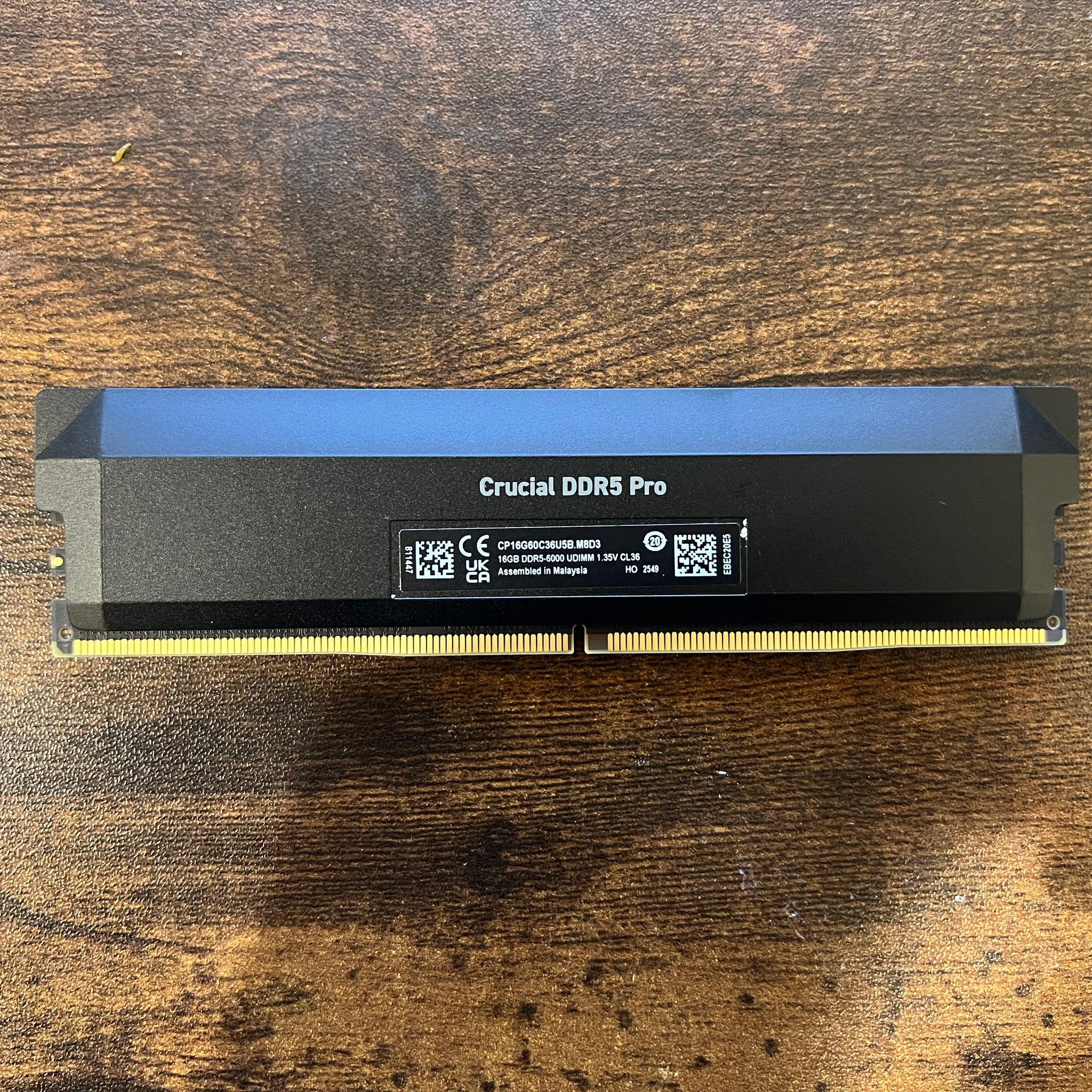 16GB DDR5-6000 CL36 Crucial Pro Overclocking PC5-48000 RAM Memory