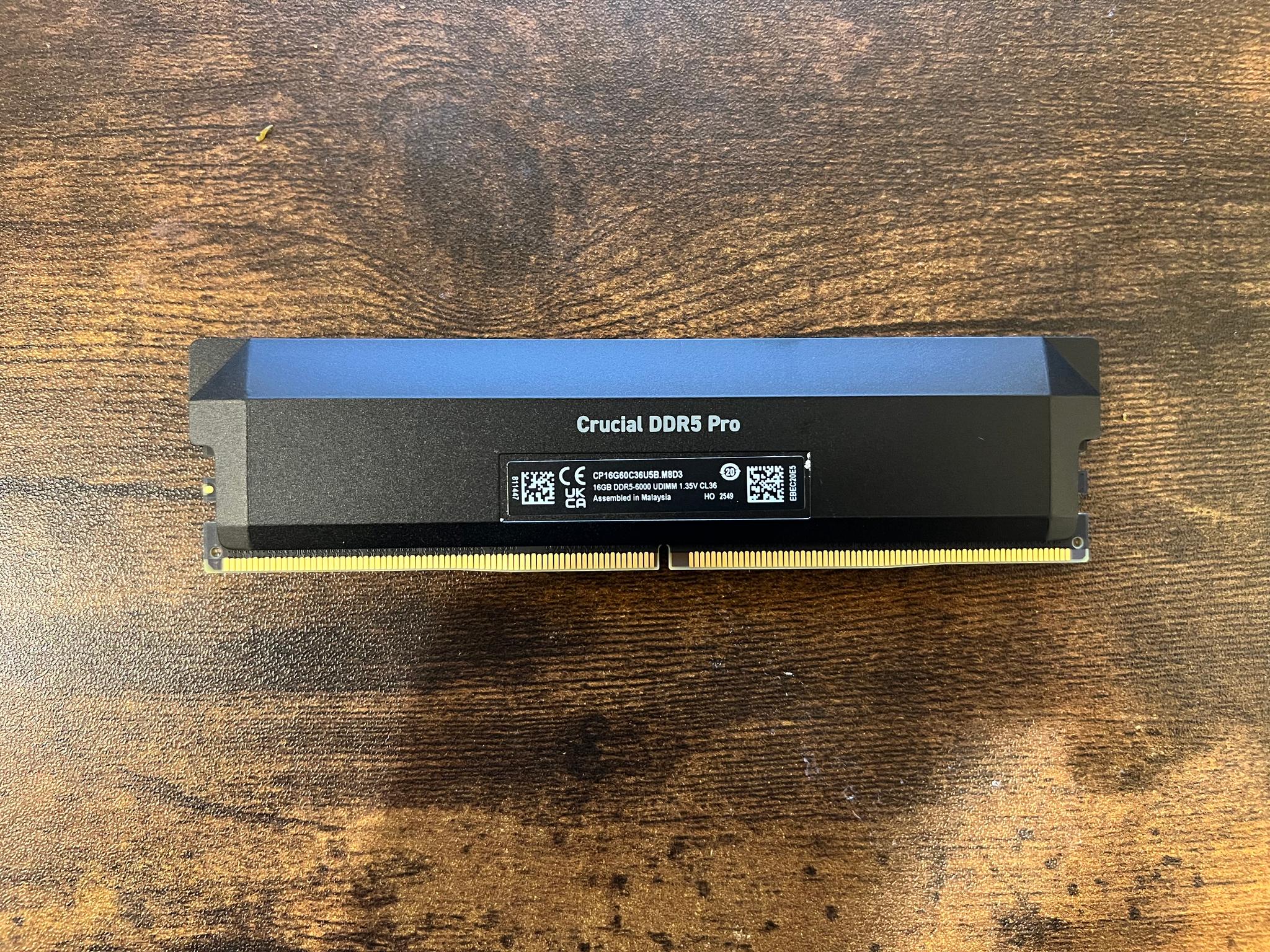 16GB DDR5-6000 CL36 Crucial Pro Overclocking PC5-48000 RAM Memory