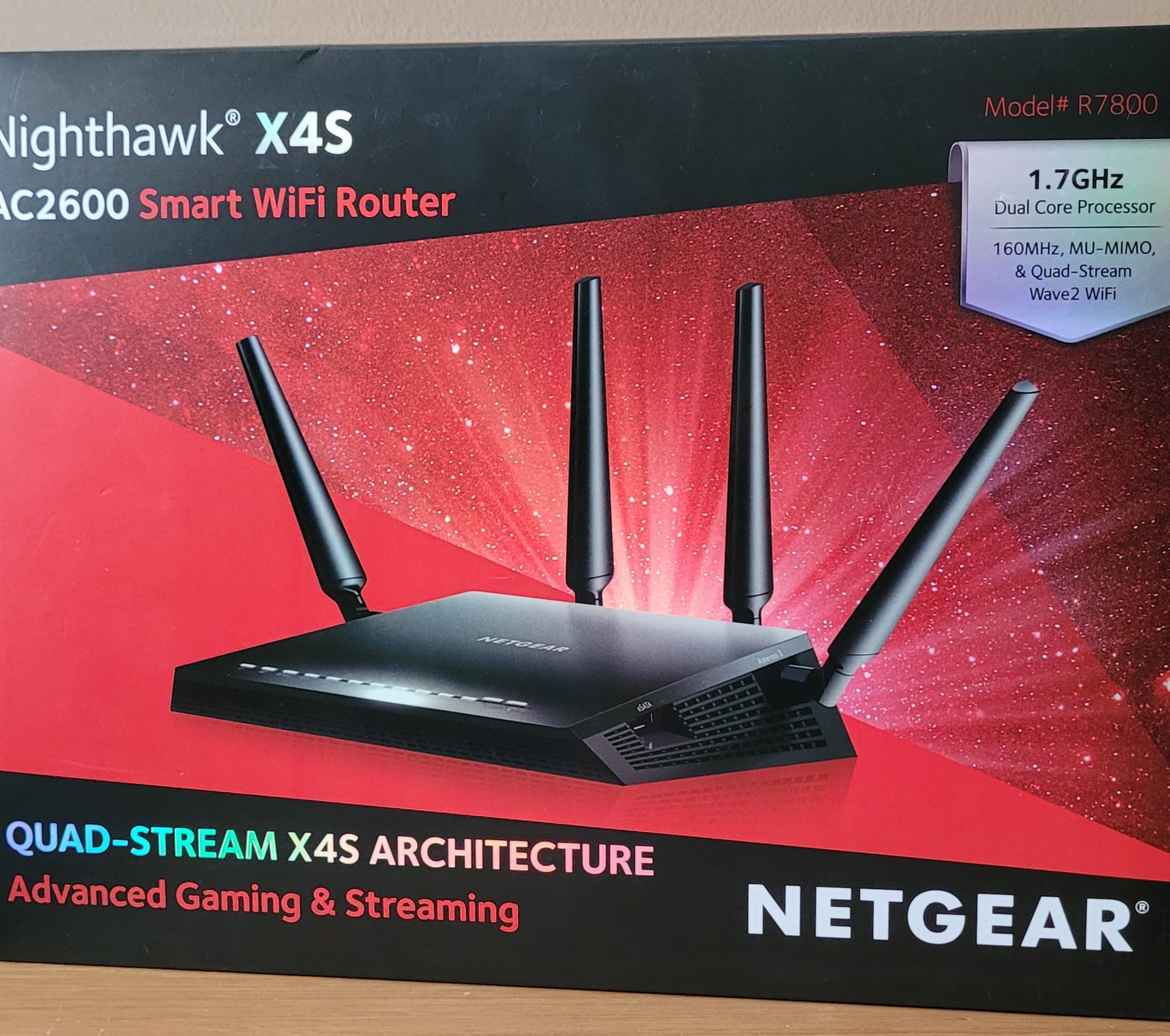 NETGEAR Nighthawk X4S AC2600 Dual-Band MU-MIMO WiFi Adv Gaming & Streaming Router R7800 Quad-Stream