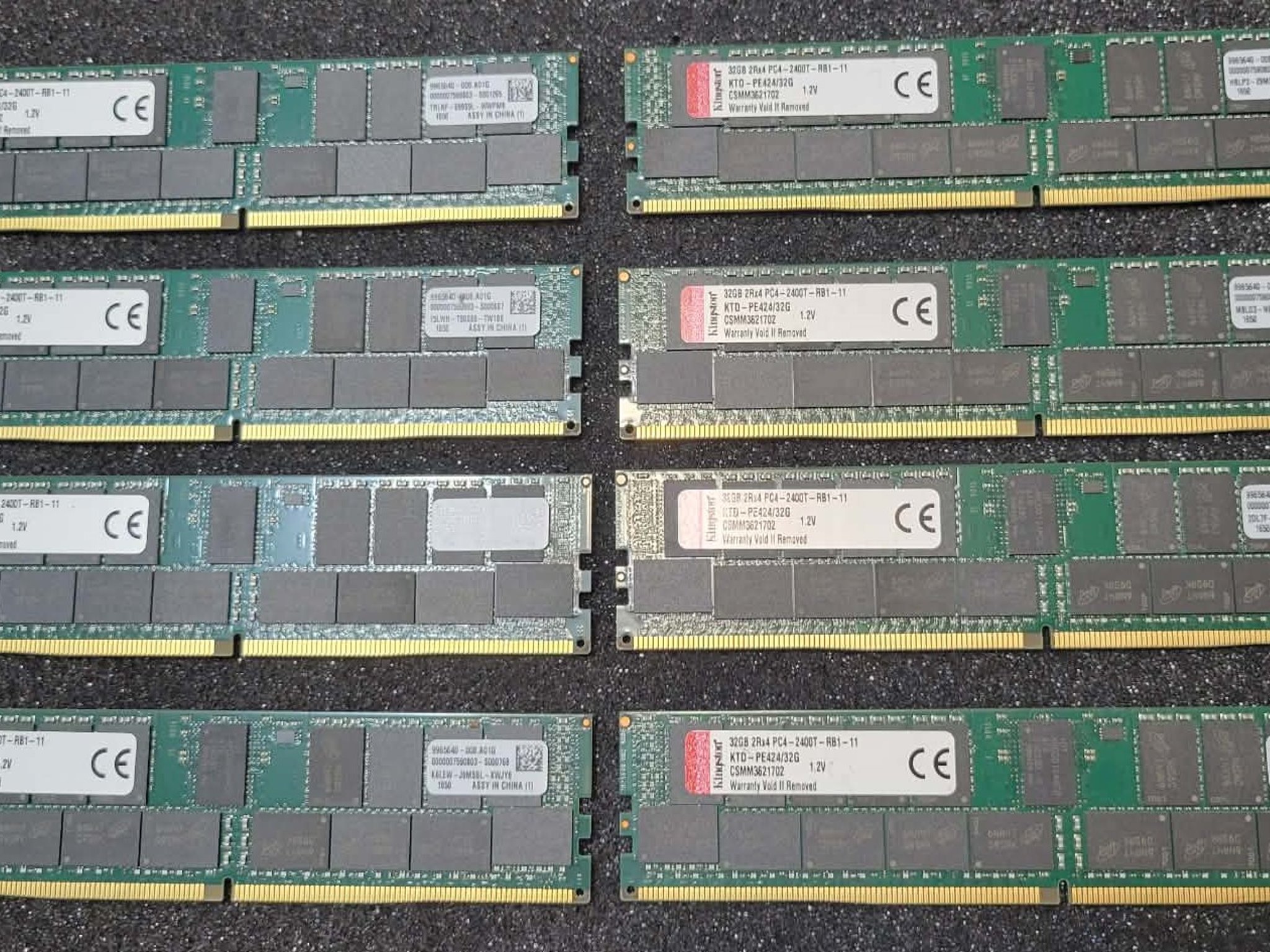 Kingston 256GB (8x32GB) DDR4 2Rx4 PC4-2400T-RB11-11 ECC Reg Server Memory RAM