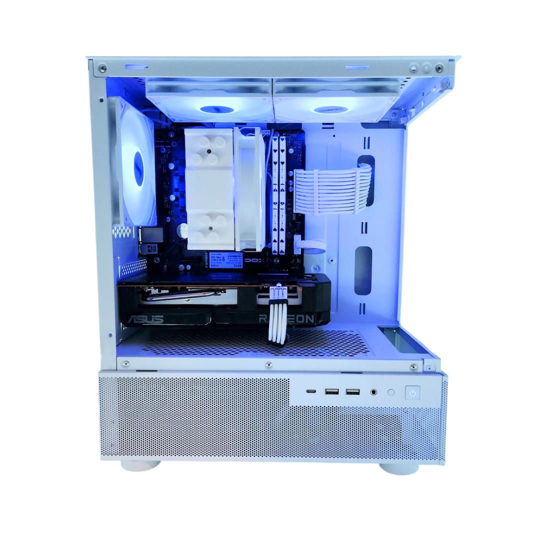🌑Dagger🔪: RX 7600 | Ryzen 5500 | 16GB DDR4 RAM | 512GB SSD | 4 RGB Fans | White RGB Gaming PC