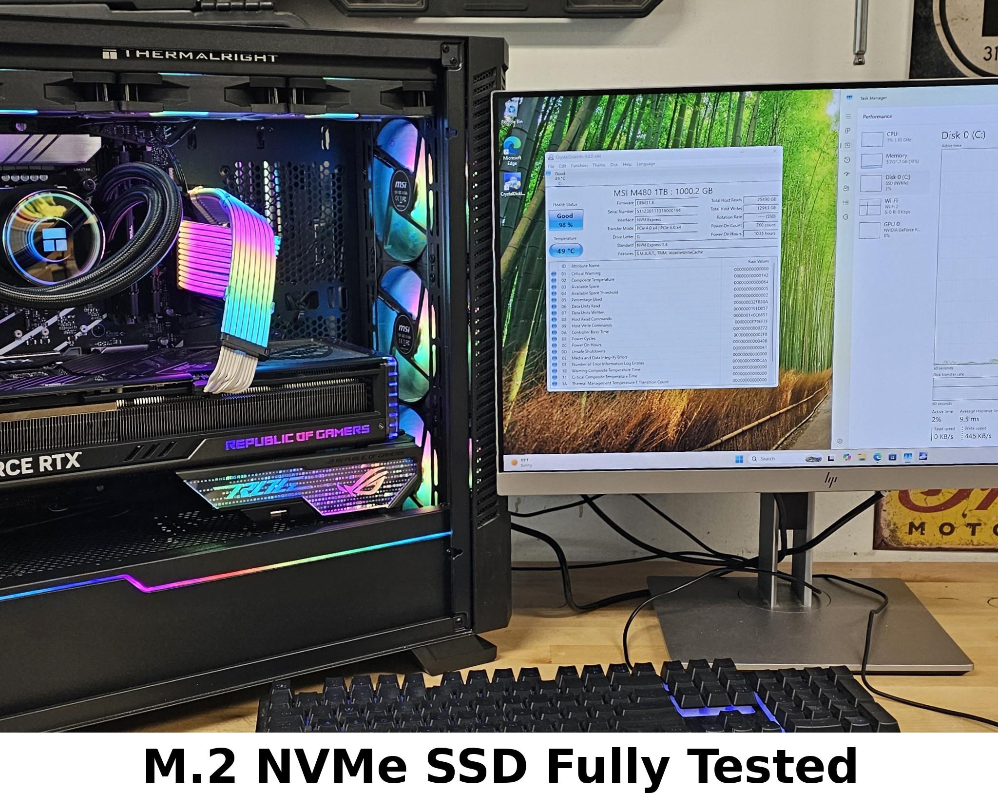 1TB NVMe M.2 SSD MSI Spatium M480 PCIe 4.0 Gen4
