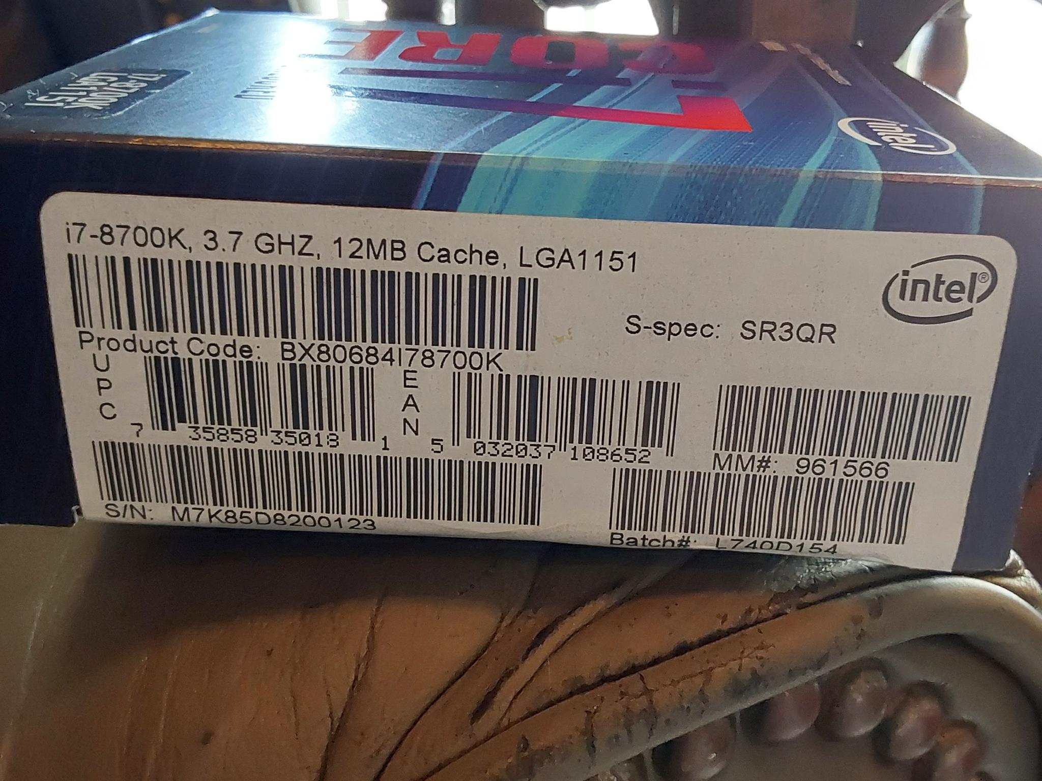 Intel Core i7-8700K Desktop Processor in Original Retail Box