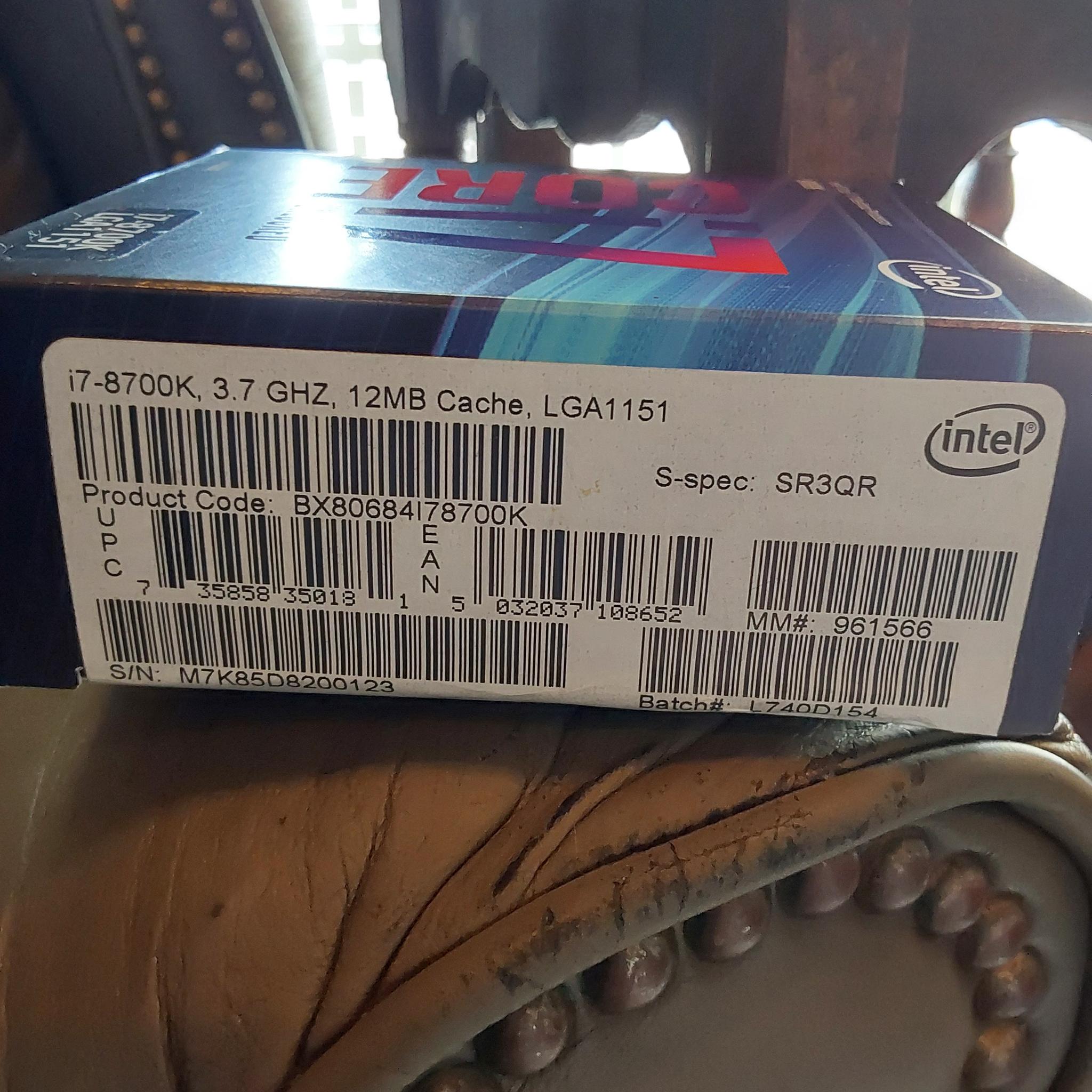 Intel Core i7-8700K Desktop Processor in Original Retail Box