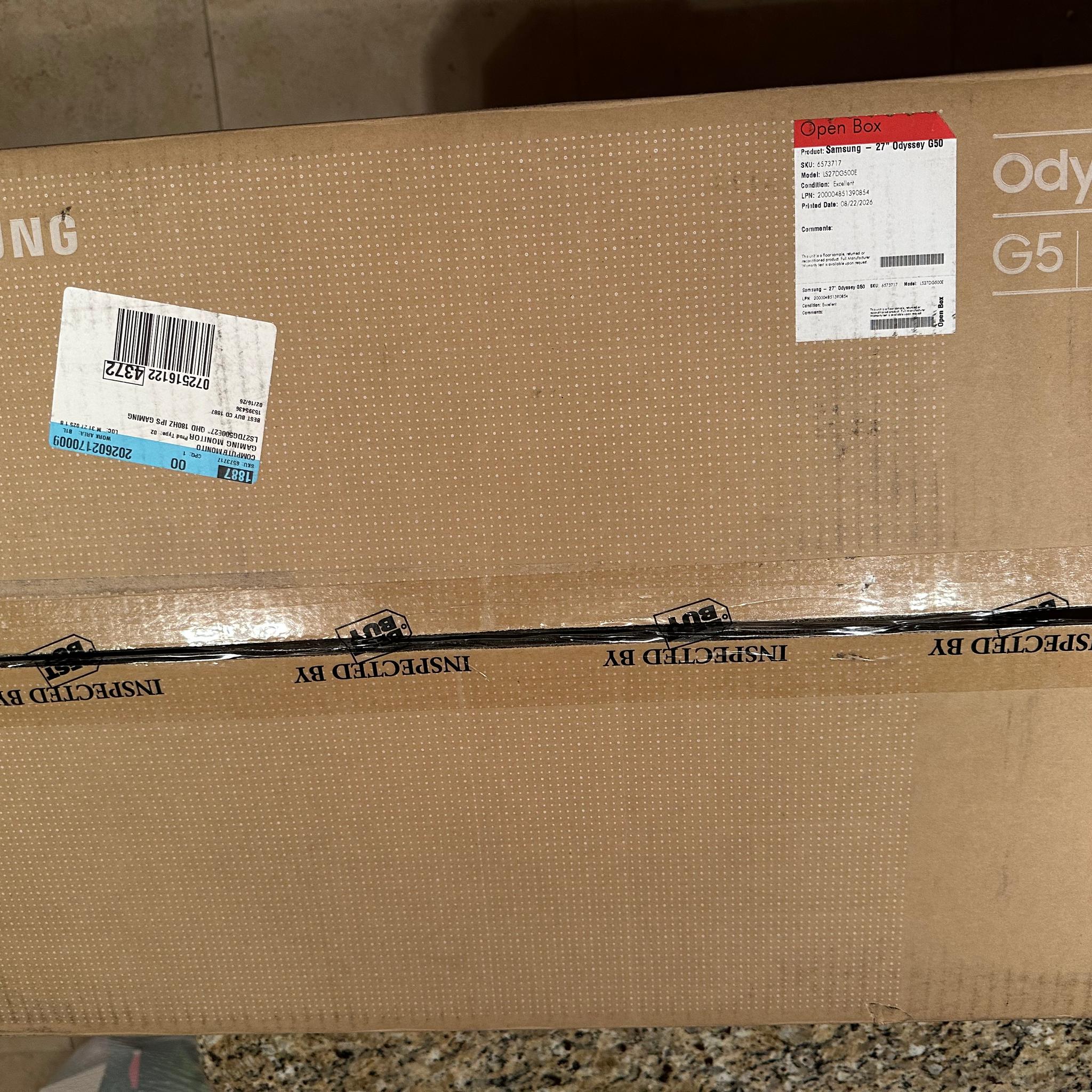 New Samsung 27” Odyssey G50D QHD 180Hz 1ms Gaming Monitor