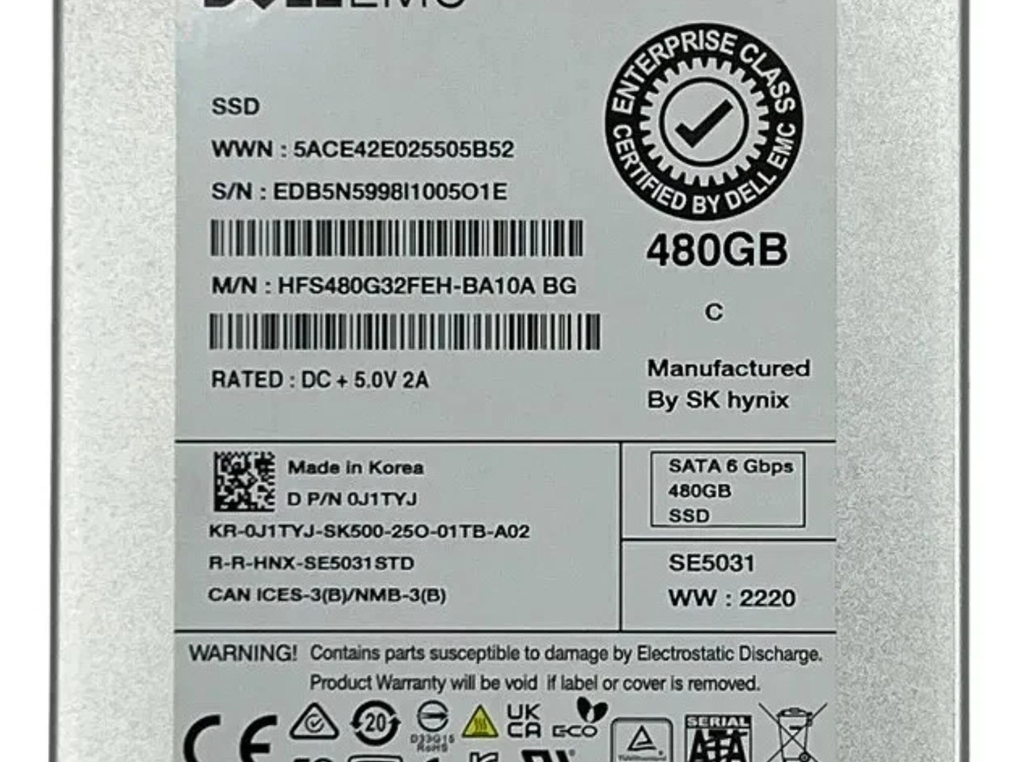 Dell J1TYJ 480 GB Solid State Drive