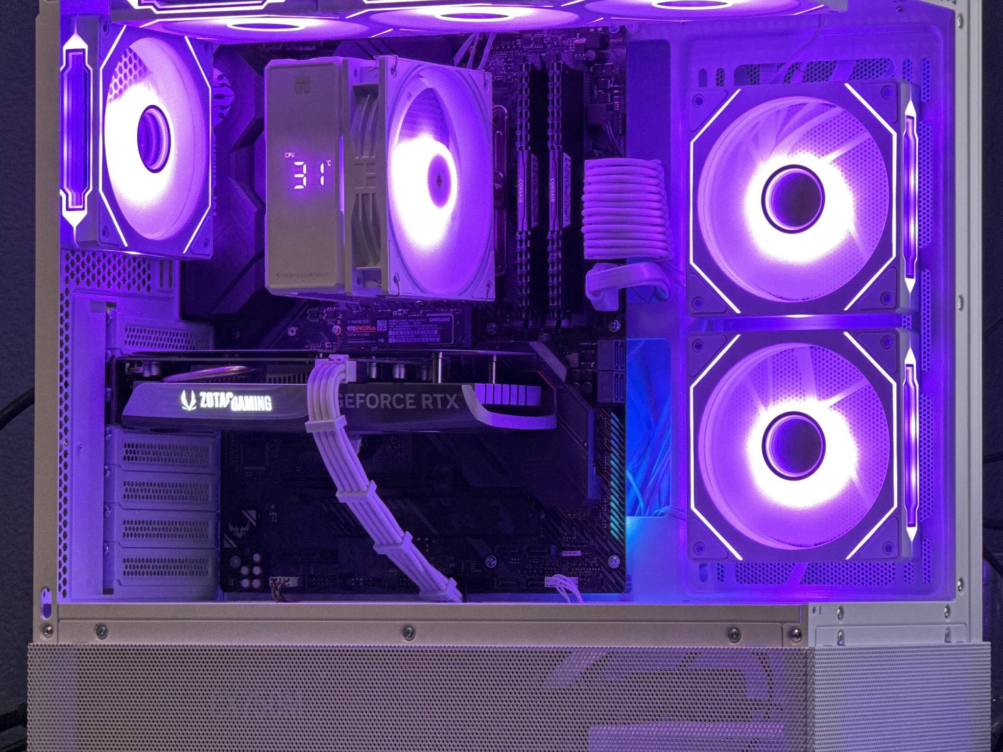 White RGB 1080P Gaming PC | RTX 4060 8GB | R5 5500 | 16 GB DDR4 | 1 TB SSD | WIFI+Bluetooth