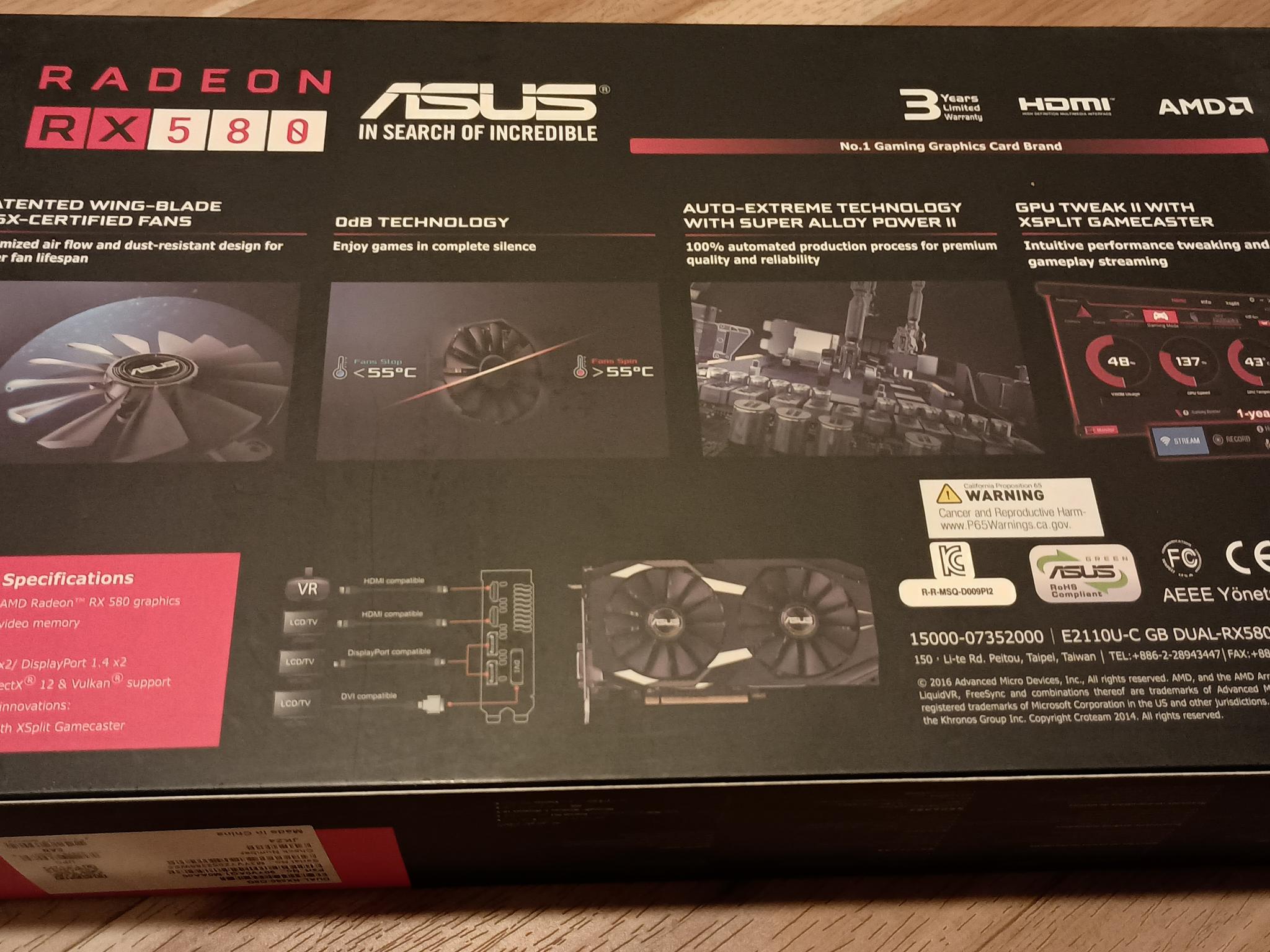 Asus DUAL Radeon RX 580 8GB