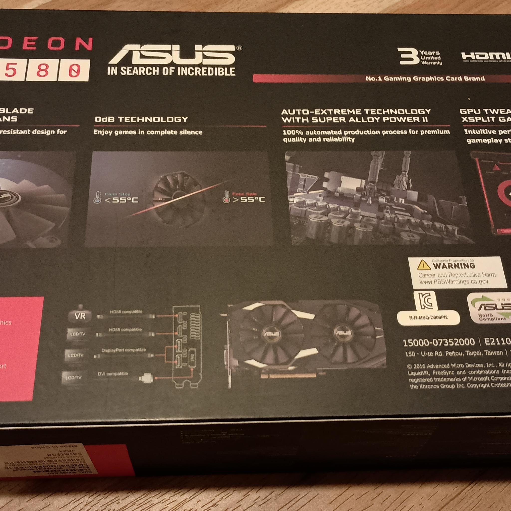 Asus DUAL Radeon RX 580 8GB