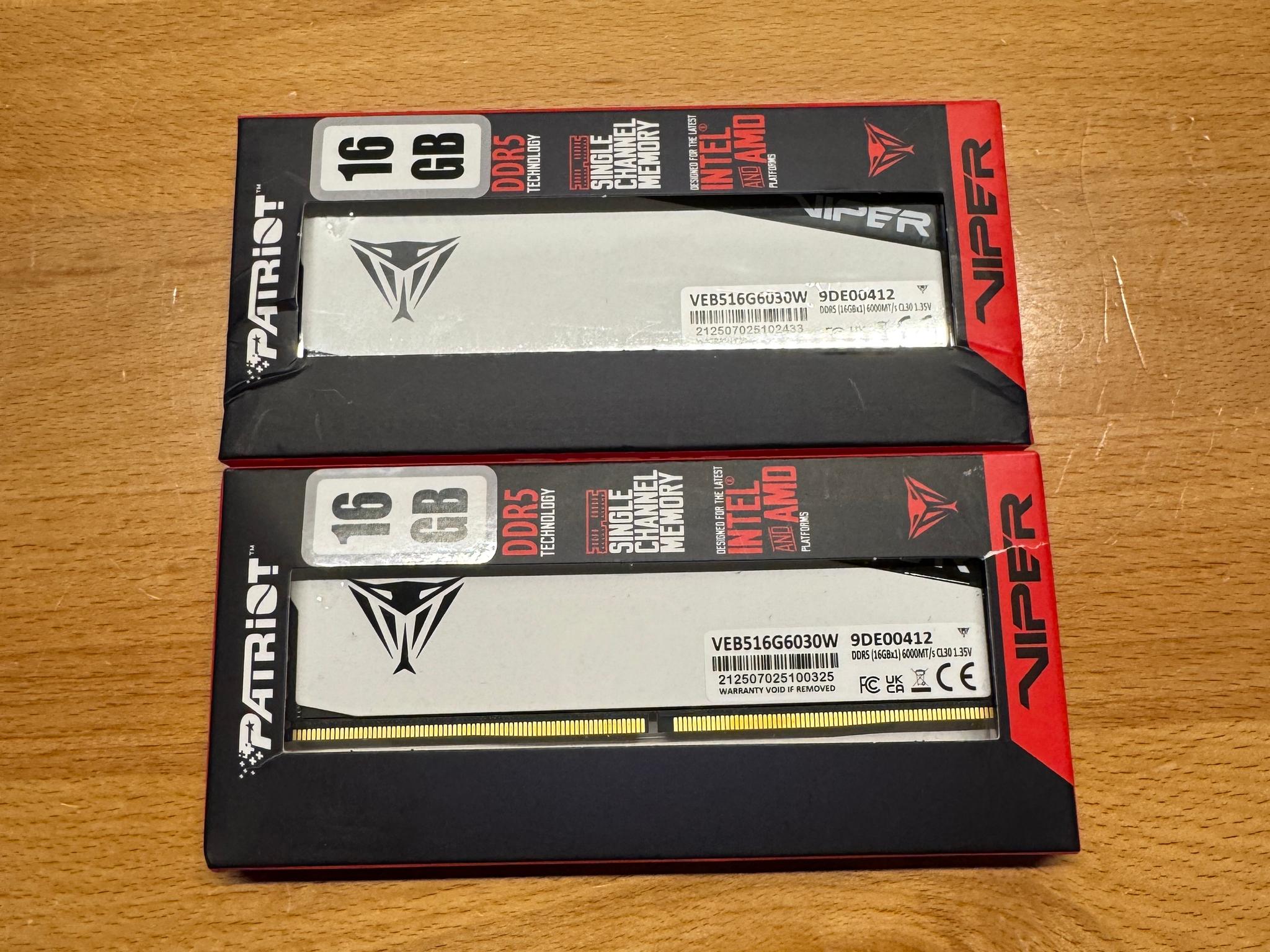 32GB(2x16GB) Patriot Viper DDR5 6000MHz