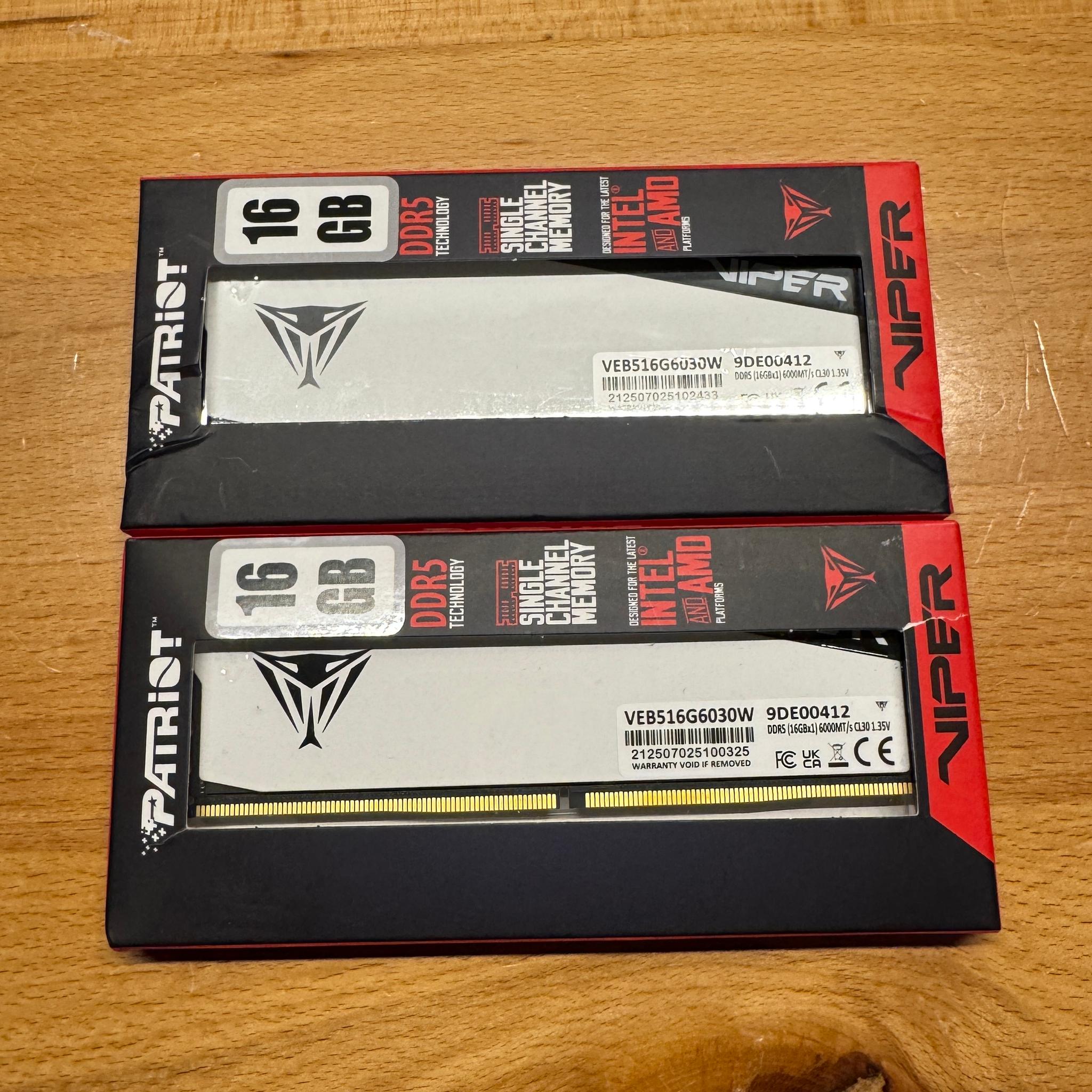 32GB(2x16GB) Patriot Viper DDR5 6000MHz