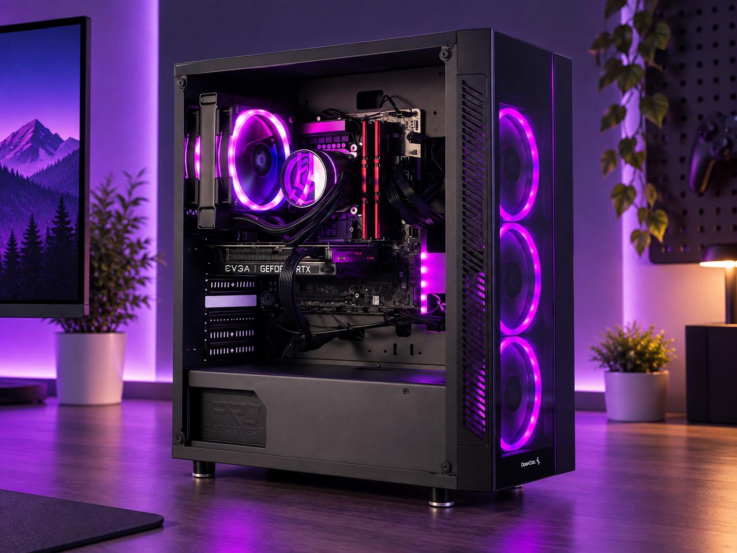 💜 VIOLET Gaming PC | RTX 3060 12GB | i5-11600K | 16GB RAM | 1.5TB TOTAL | WiFi & BT | FREE SHIP