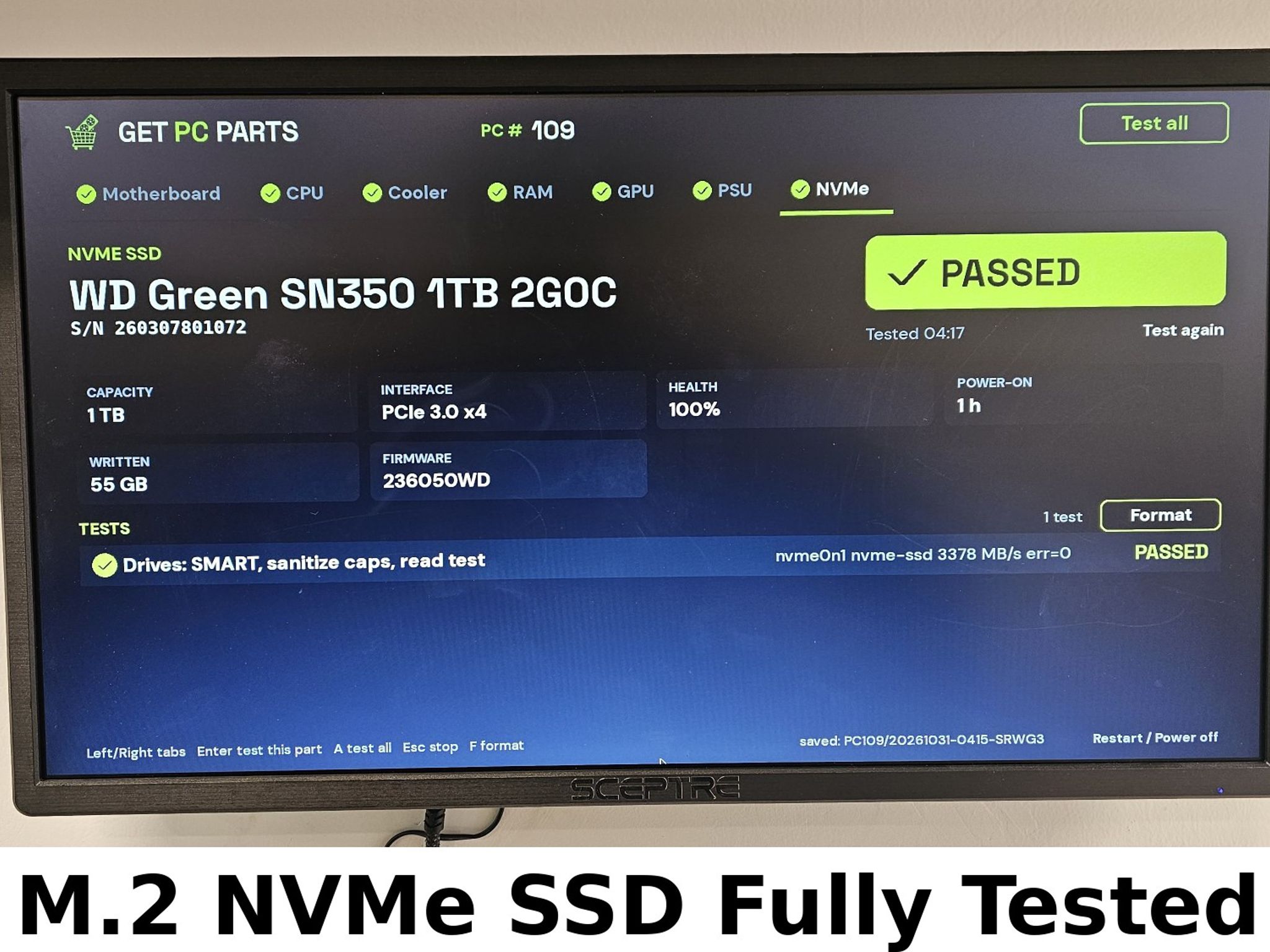 1TB NVMe M.2 SSD WD Green SN350 Gen3