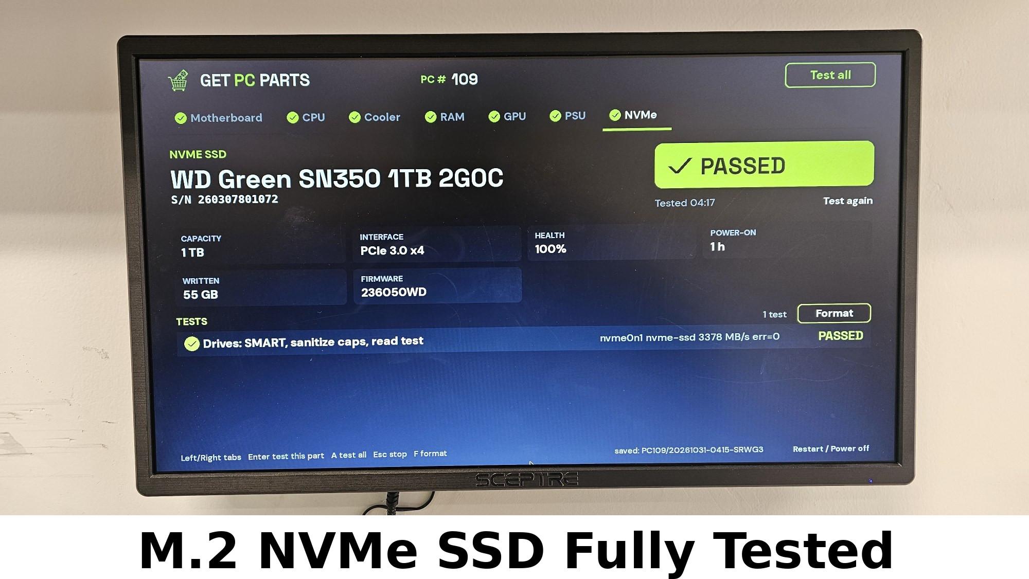 1TB NVMe M.2 SSD WD Green SN350 Gen3