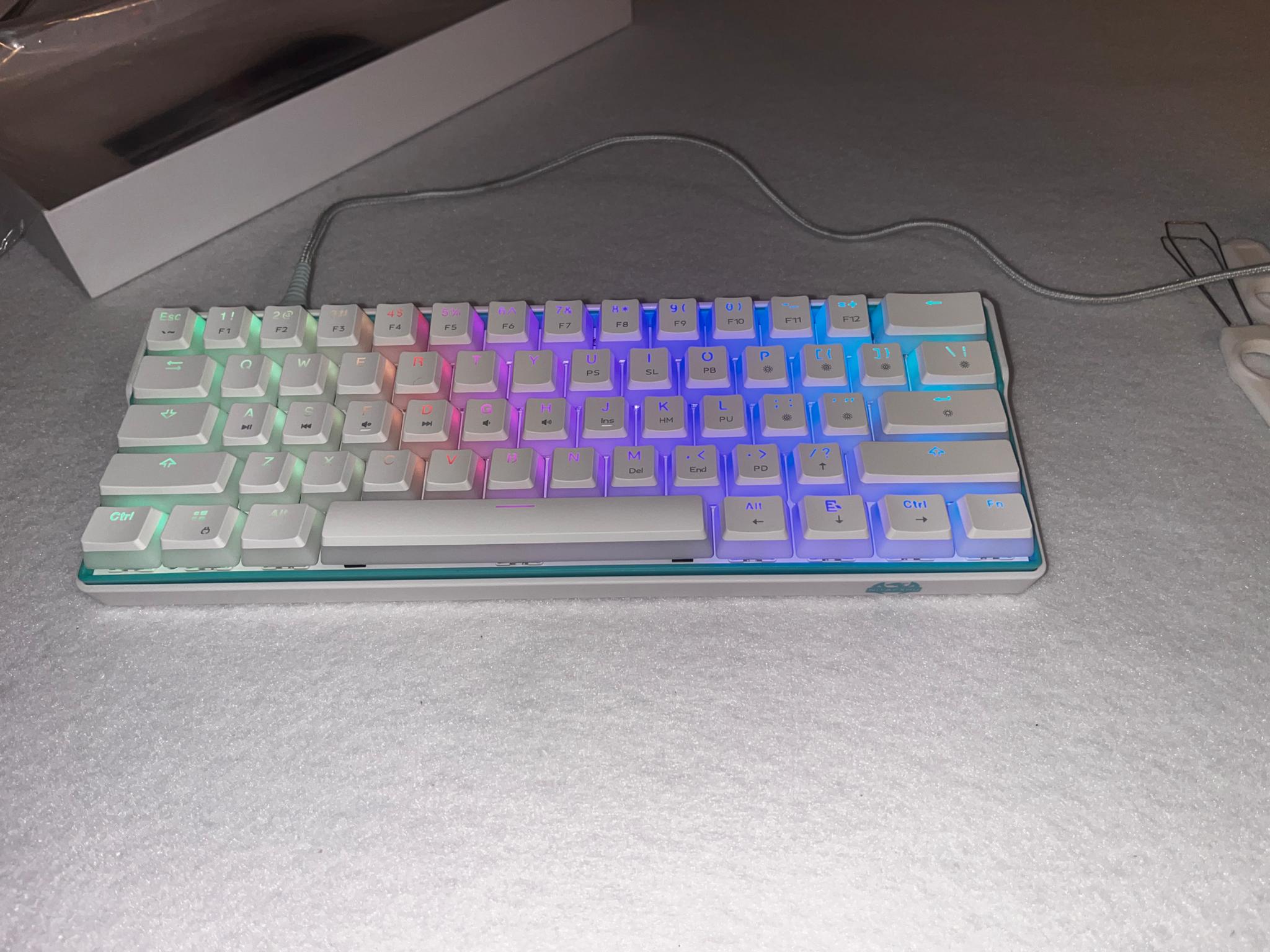 60% Mechanical Keyboard RGB Wired Keyboard PC/Mac Hot-Swappable Mechanical H&J Brown Switches.