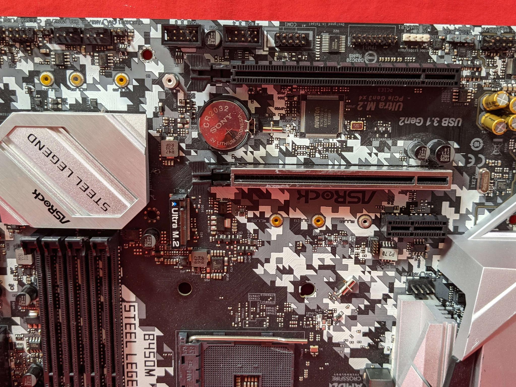 *AS IS/FOR REPAIR* ASRock B450M Steel Legend AMD Socket AM4 DDR4 MicroATX Desktop Motherboard No I/O