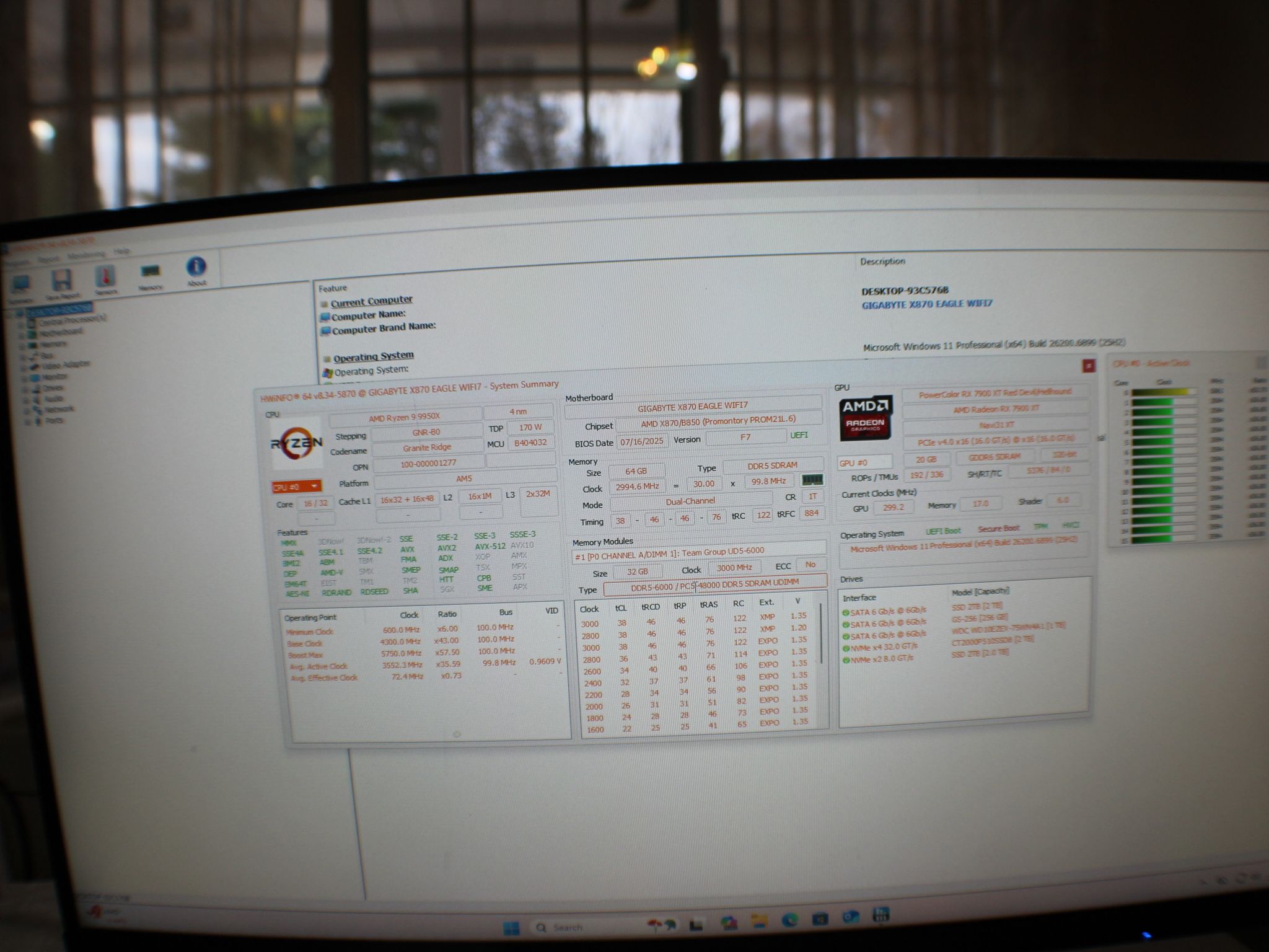 Ryzen 9 9950X Radeon RX 7900XT Computer