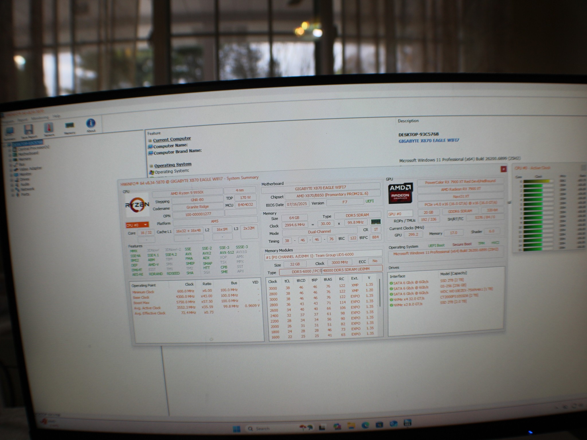 Ryzen 9 9950X Radeon RX 7900XT Computer