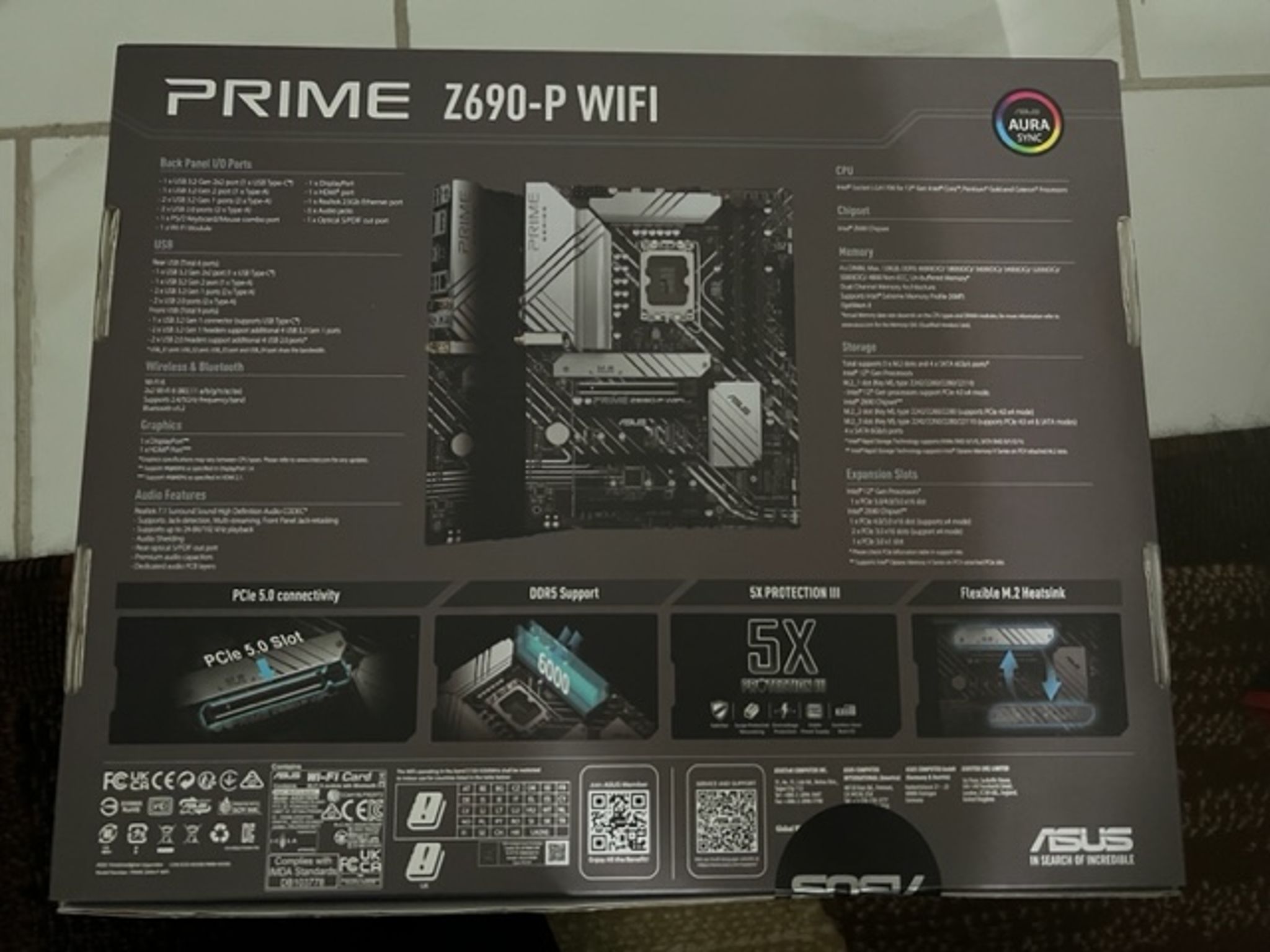 ASUS Z690-P Prime WiFi DDR5 Intel LGA 1700 ATX Motherboard