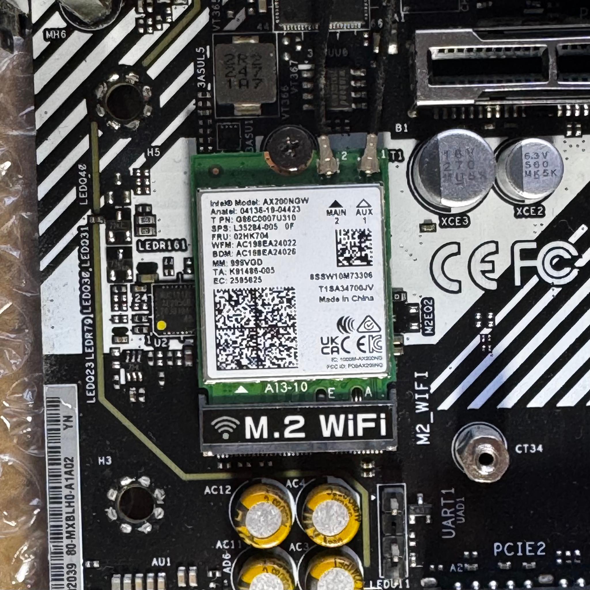 ASRock B760M Pro RS DDR5 Motherboard + Installed Intel Wi-Fi 6 AX200 Kit